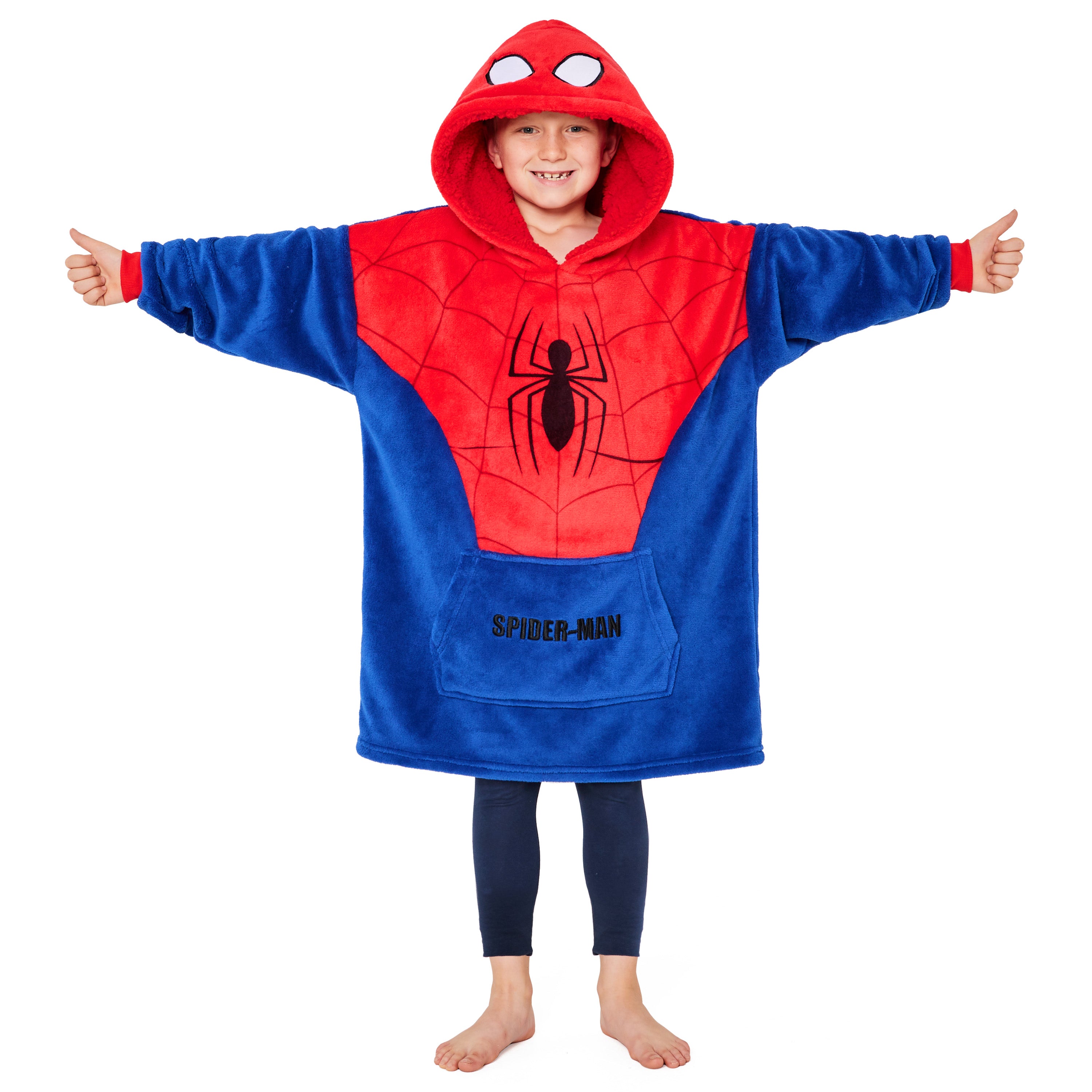 marvel-spider-man-plaid-hoodie-enfant-oversize-polaire image 1
