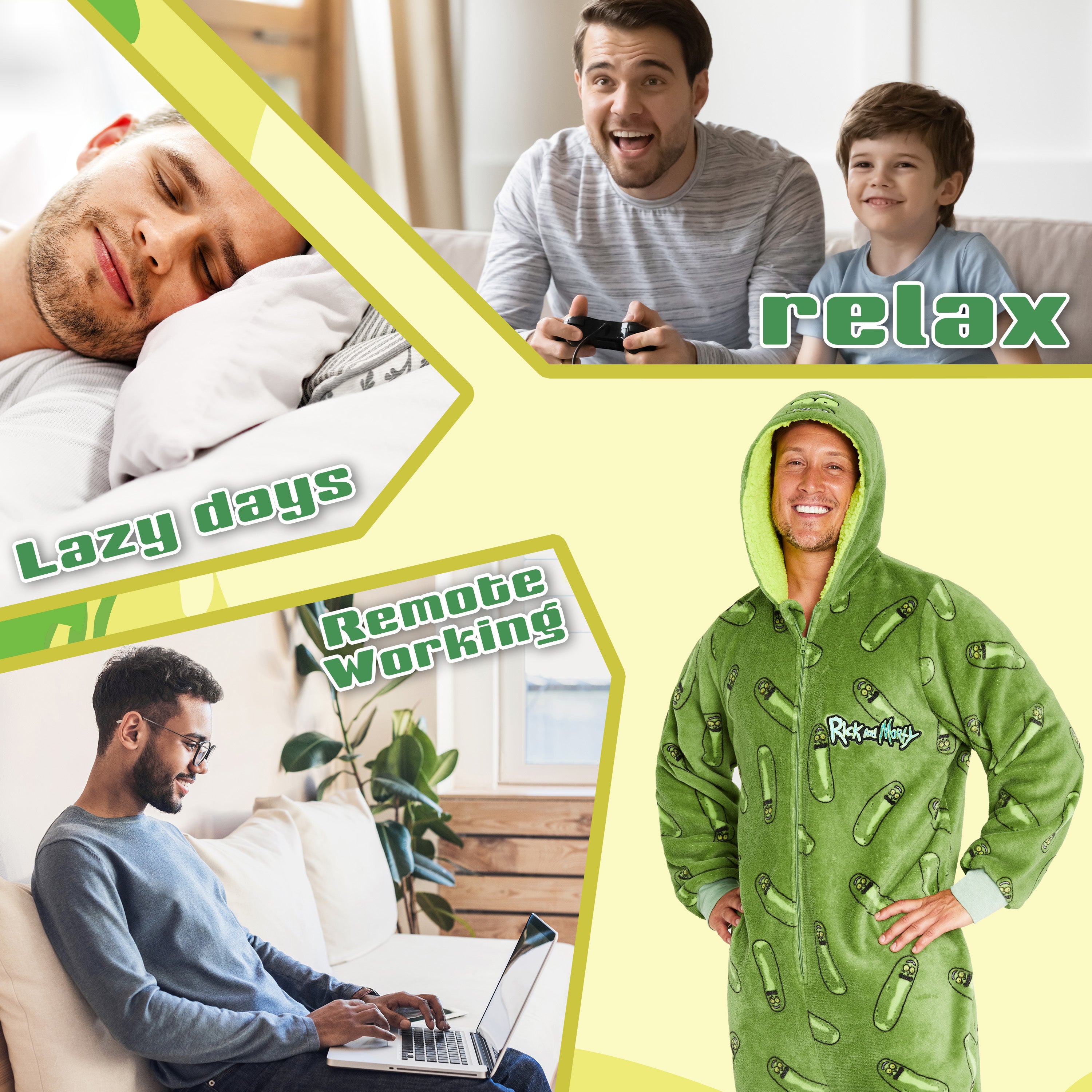 rick-and-morty-combinaison-pyjama-homme-polaire-capuche-m image 5