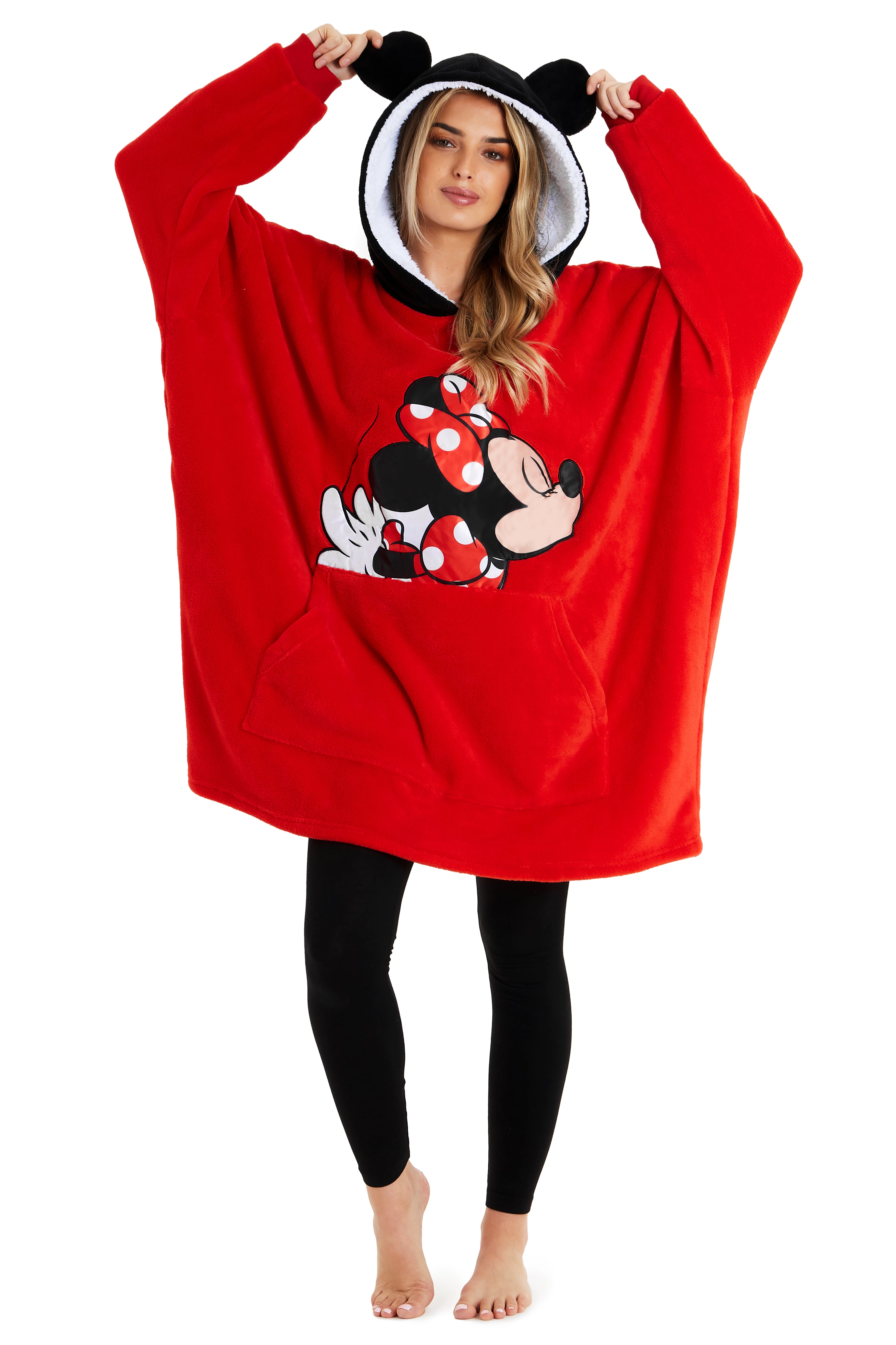 disney-minnie-mickey-sweat-plaid-capuche-polaire-femme-oversize image 1