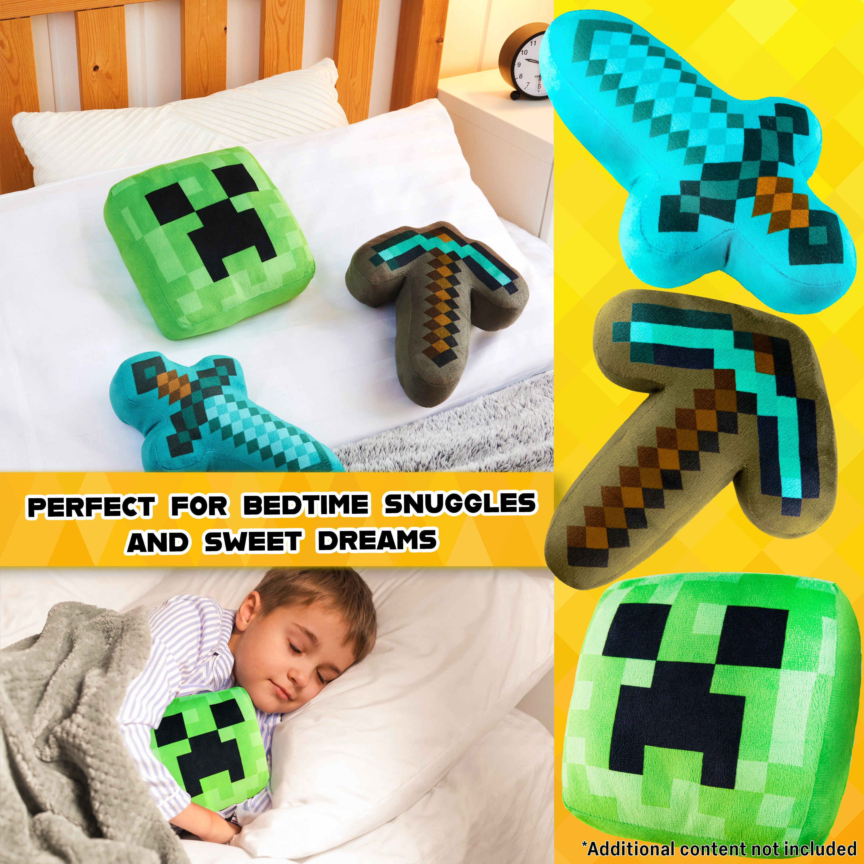 minecraft-lot-3-peluches-creeper-coussin-peluche-enfant image 5