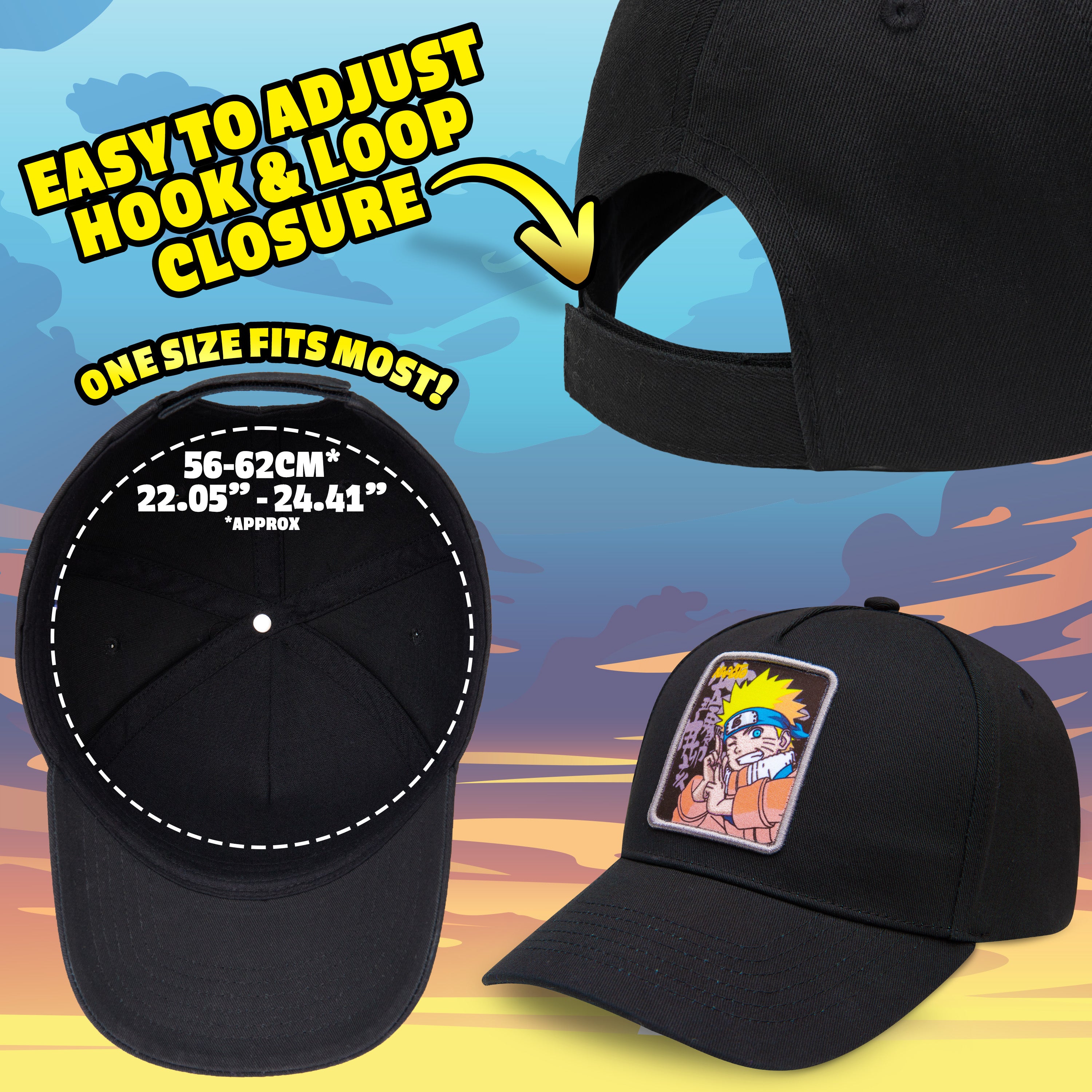 naruto-casquette-gar-on-baseball-coton-noir-r-glable-t image 6