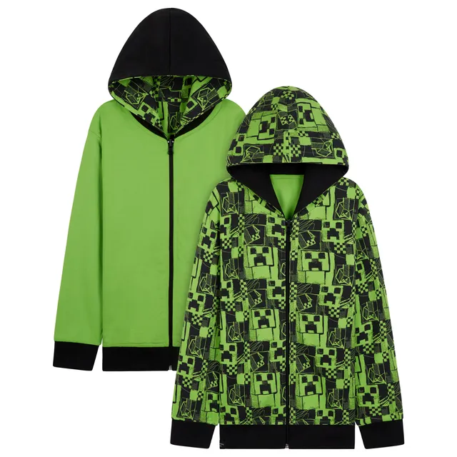 minecraft-sweat-capuche-r-versible-gar-on-zip-5-6-ans image 1