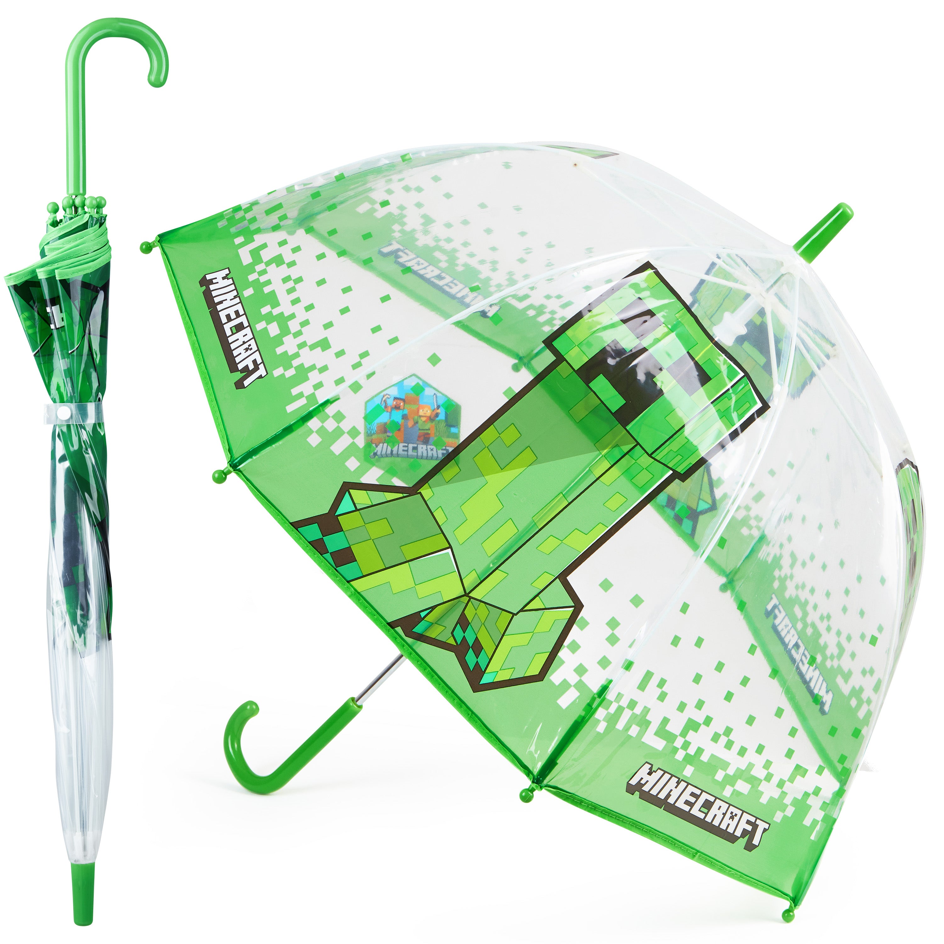 minecraft-parapluie-enfant-cloche-transparent-poign-e-j image 1