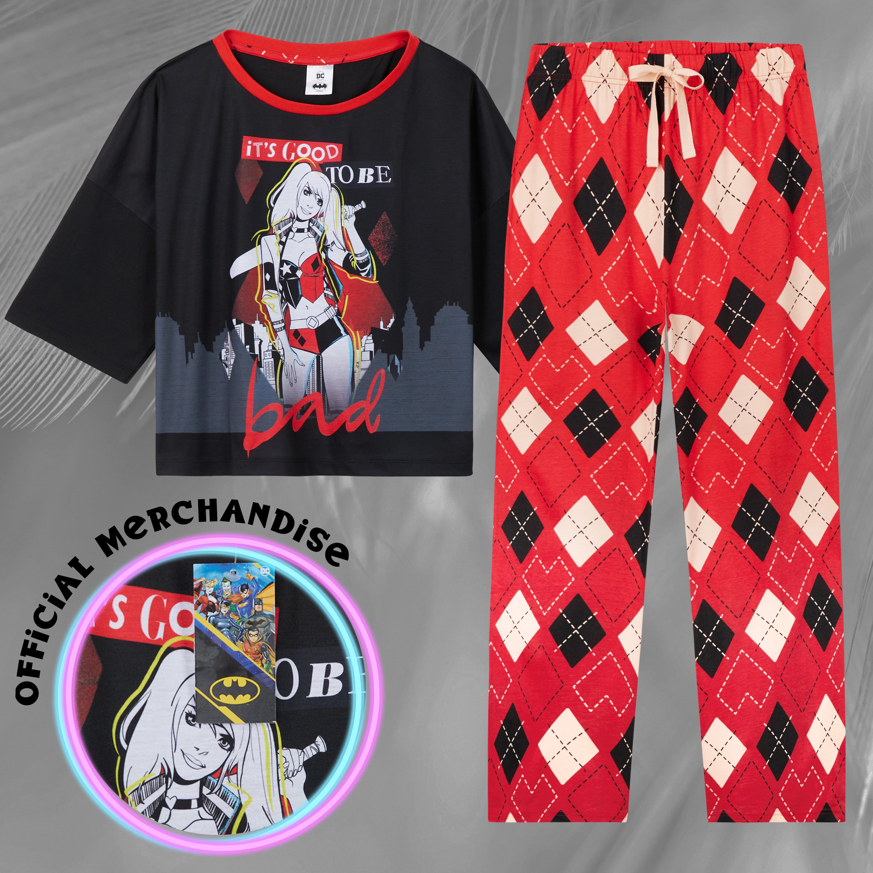 harley-quinn-ensemble-pyjama-long-femme-coton-dc-comics image 3