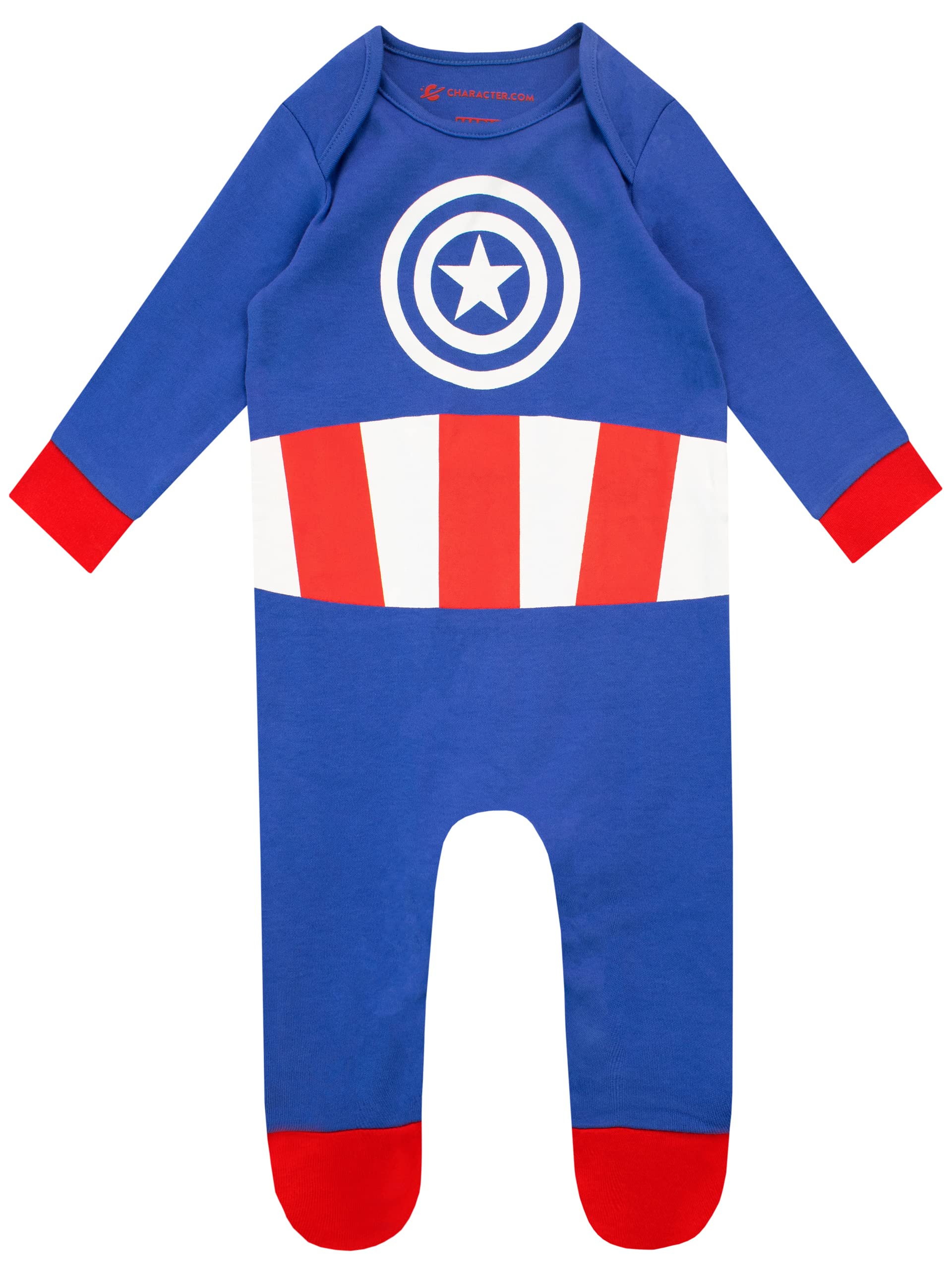 marvel-grenouill-re-b-b-captain-america-0-3-mois-coton image 1