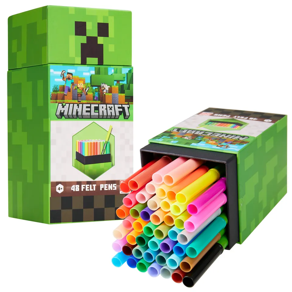 minecraft-feutres-enfant-lavables-48-pi-ces-bo-te-creeper image 1