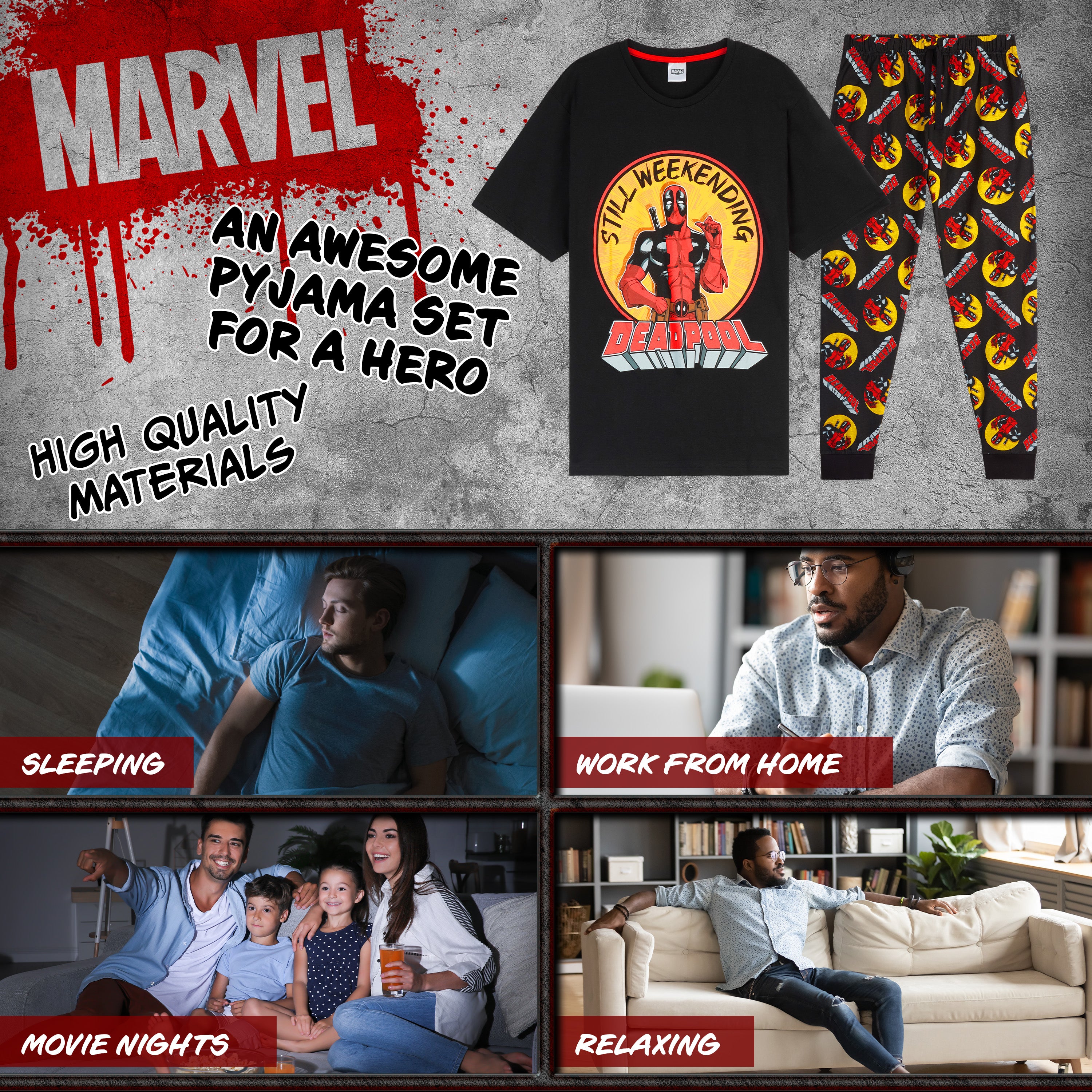 marvel-deadpool-ensemble-pyjama-long-homme-souple image 5