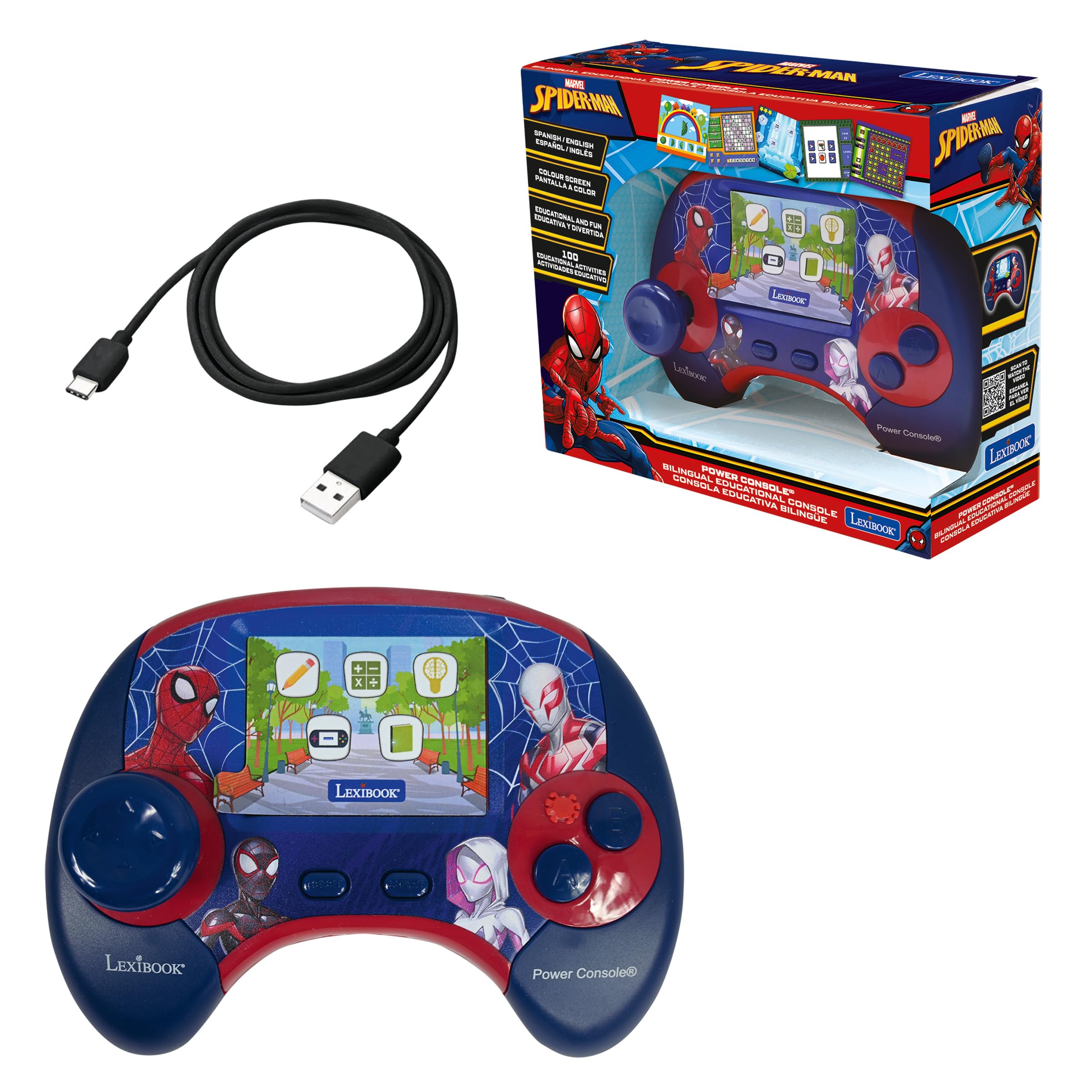 lexibook-spider-man-jcg100spi2-console-ducative-bilingue image 1