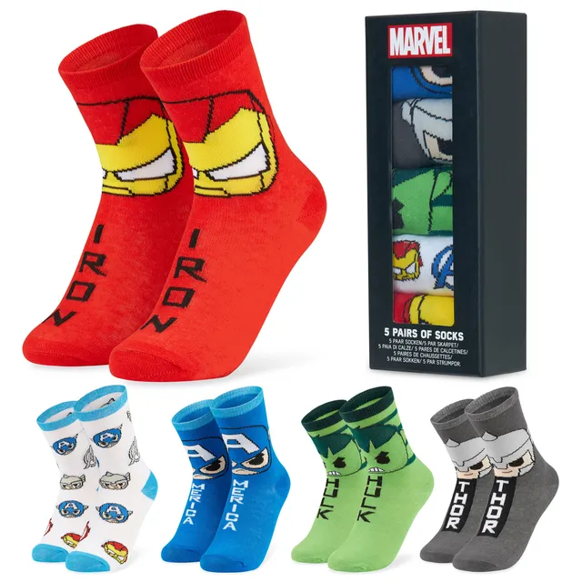 marvel-avengers-chaussettes-gar-on-lot-5-coton image 1