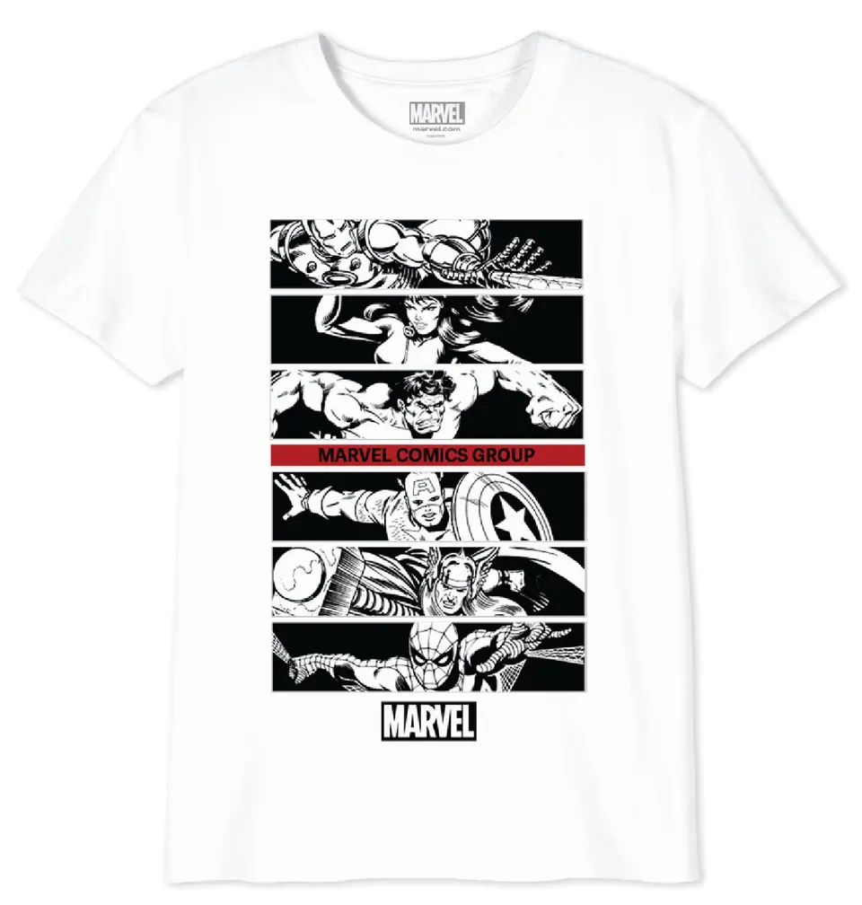 marvel-t-shirt-garcon-blanc-6-ans-coton-super-heros image 1