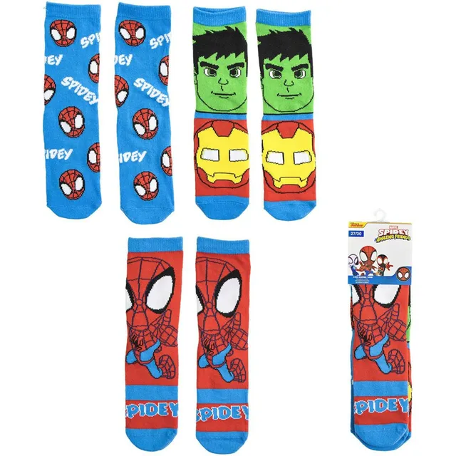 marvel-chaussettes-spidey-23-26-lot-3-coton-enfant image 1