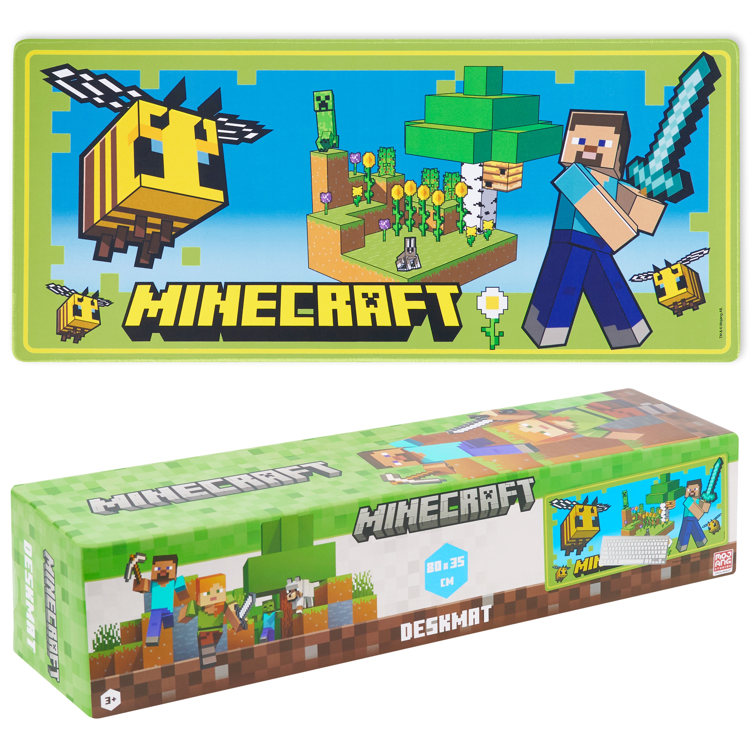 minecraft-tapis-de-bureau-gaming-vert-80x35cm image 1