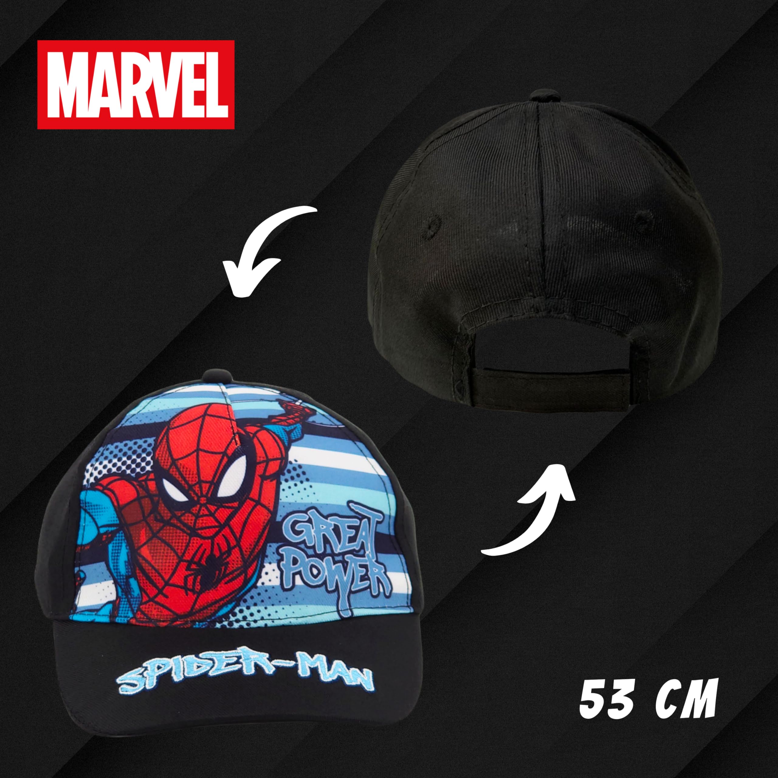 marvel-spiderman-casquette-gar-on-noire-r-glable image 5