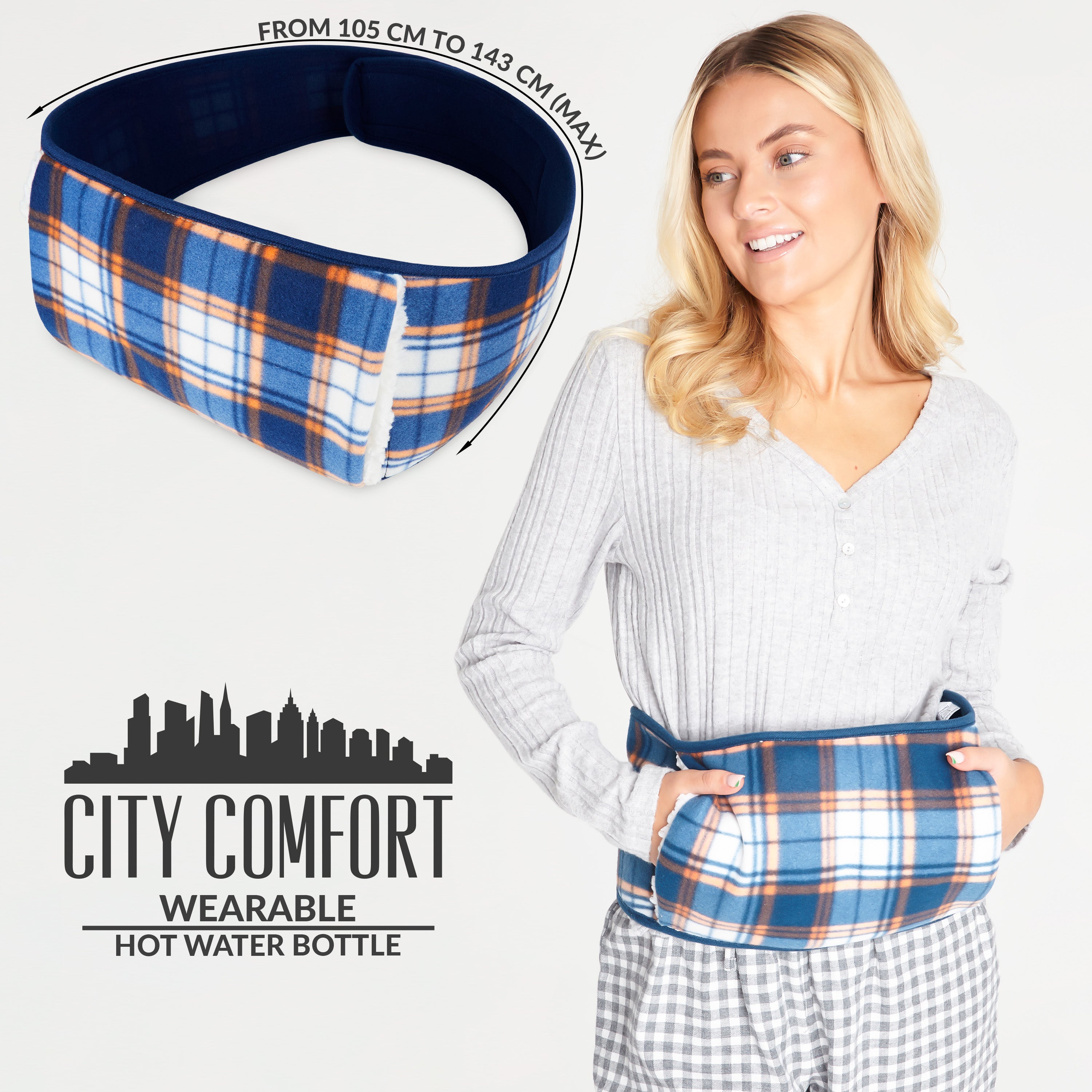 citycomfort-bouillotte-ceinture-peluche-tartan-poches-mains image 7