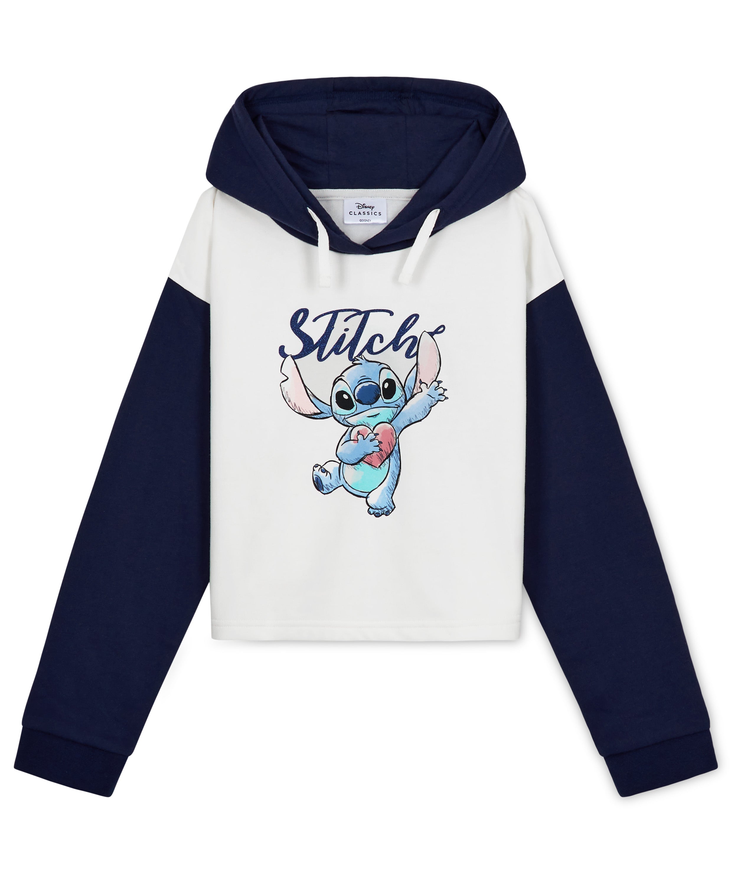 get-trend-girls-sweat-capuche-stitch-fille-blanc-marine image 1