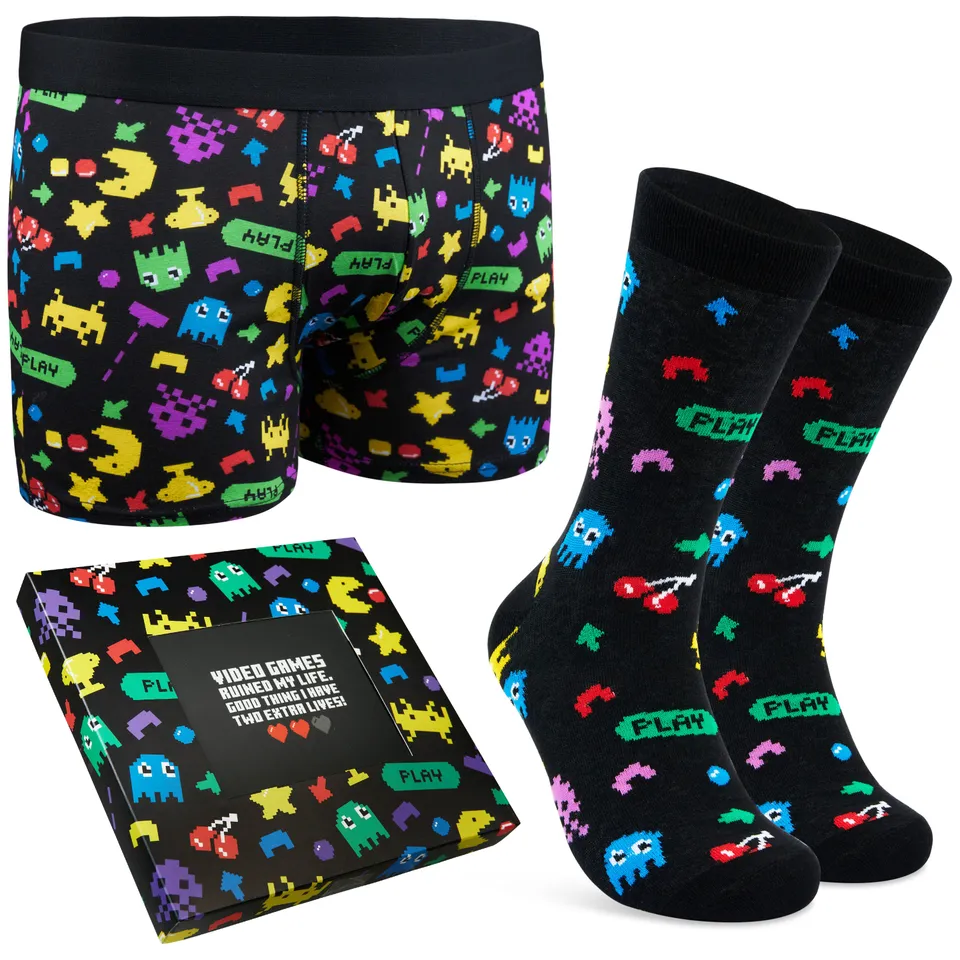 get-trend-men-packman-boxer-chaussettes-homme-taille-m-coton image 1