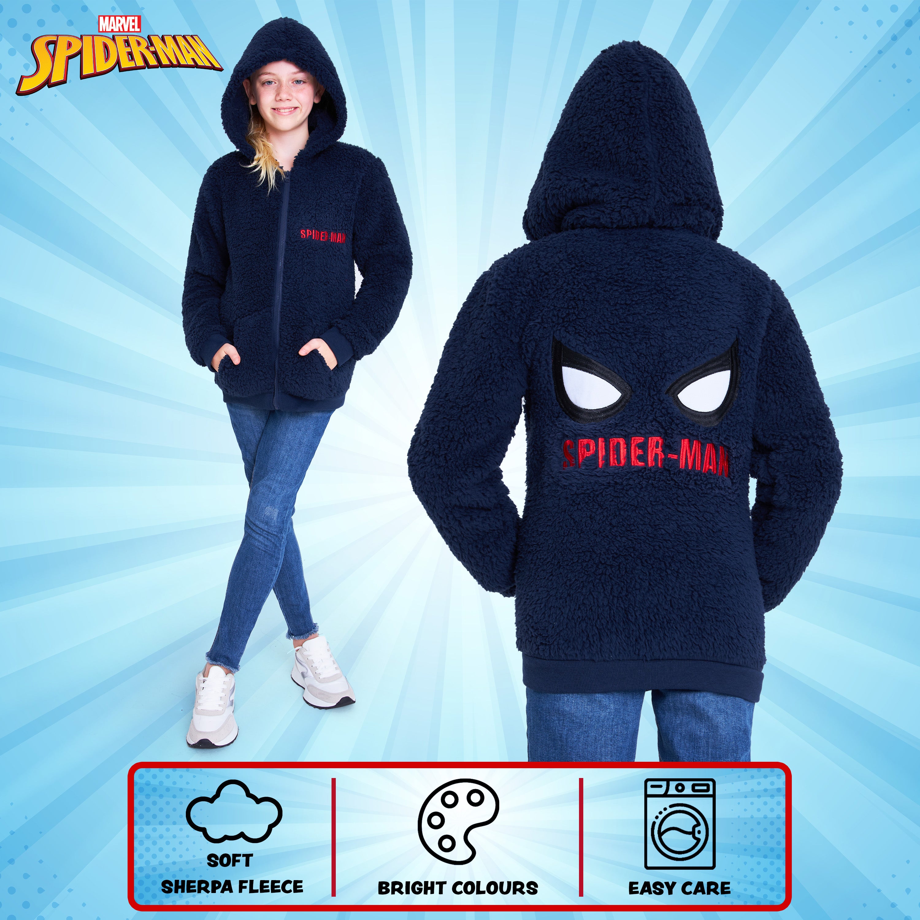 marvel-spider-man-veste-polaire-gar-on-sherpa-zip image 6