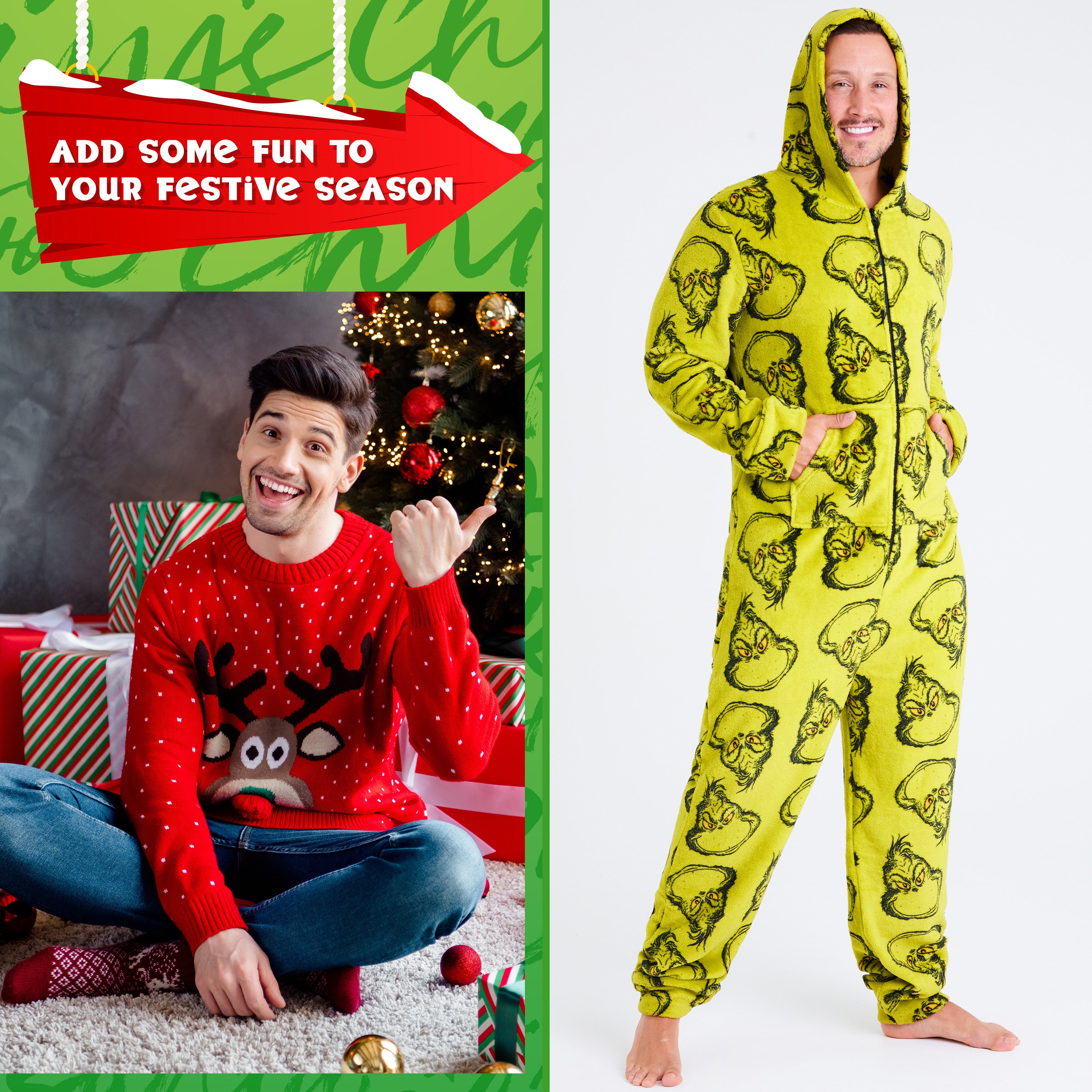 combinaison-pyjama-le-grinch-homme-polaire-capuche-m image 3