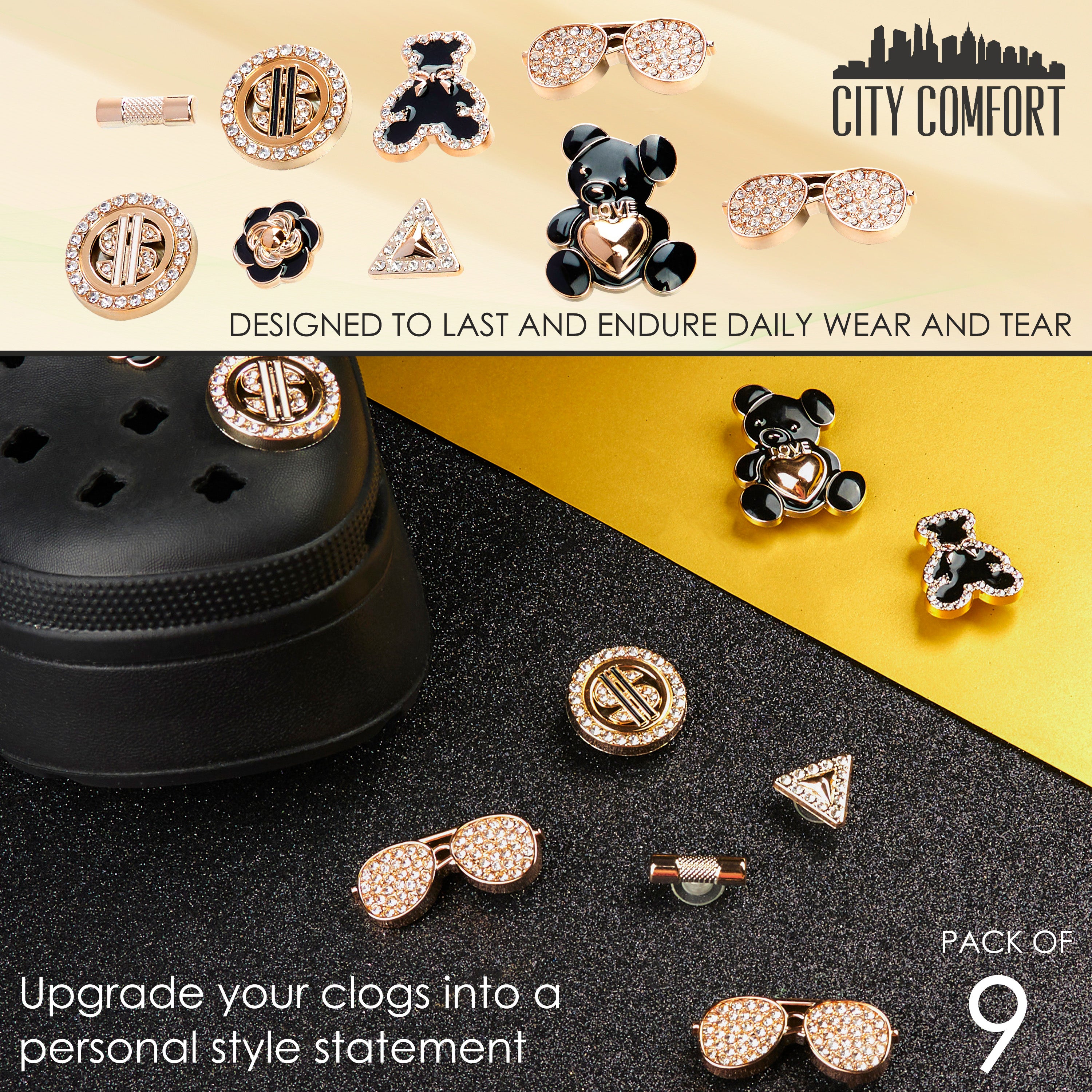 citycomfort-charms-sabots-dor-breloques-chaussures image 6