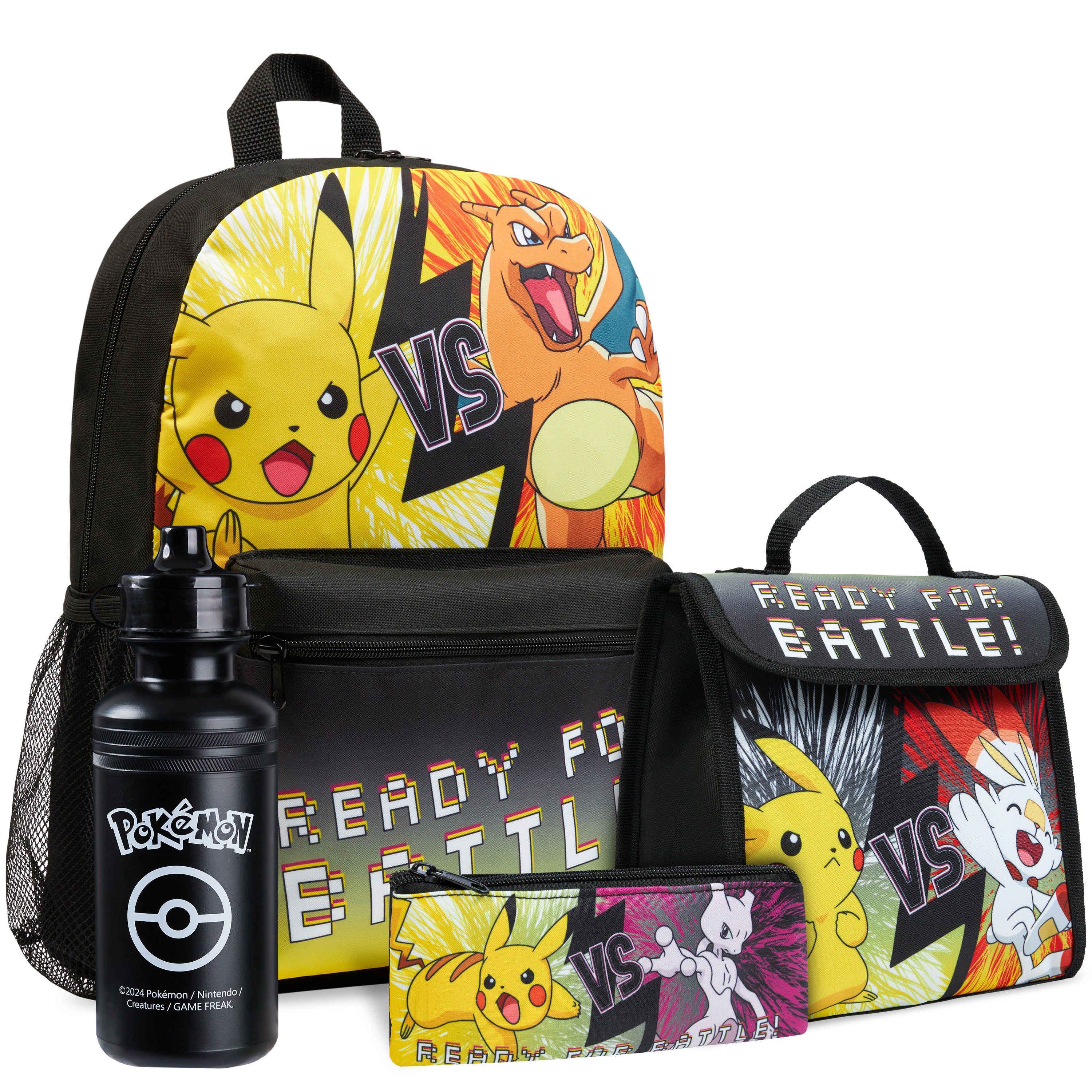 pok-mon-sac-dos-ensemble-scolaire-4-pi-ces-noir-jaune image 1