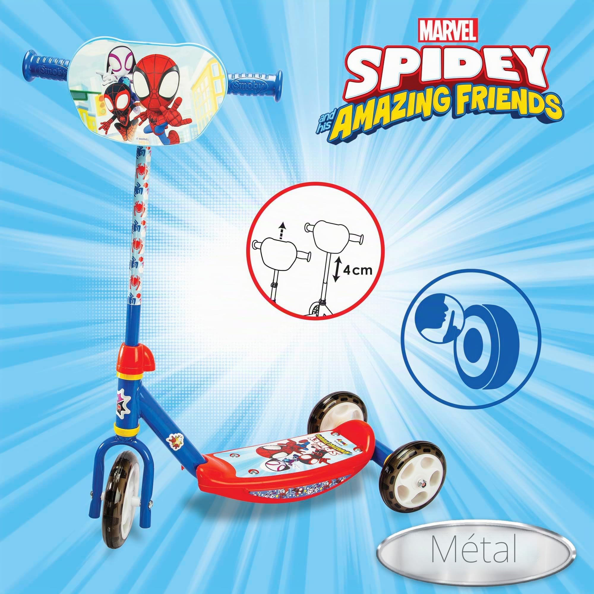 smoby-spidey-trottinette-3-roues-enfant-m-tal-3-ans image 2