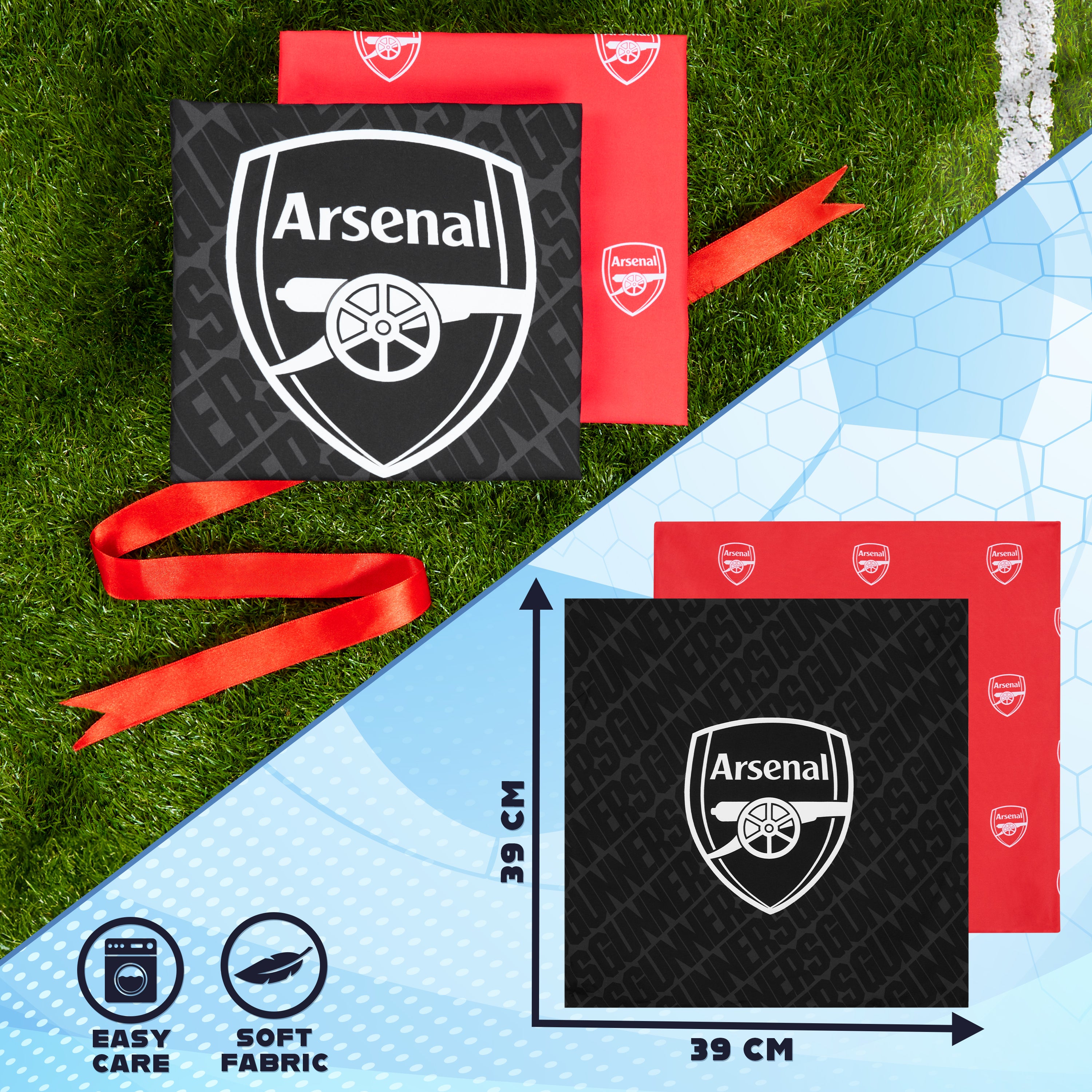 arsenal-fc-lot-2-housses-coussin-39x39-cm-foot image 6