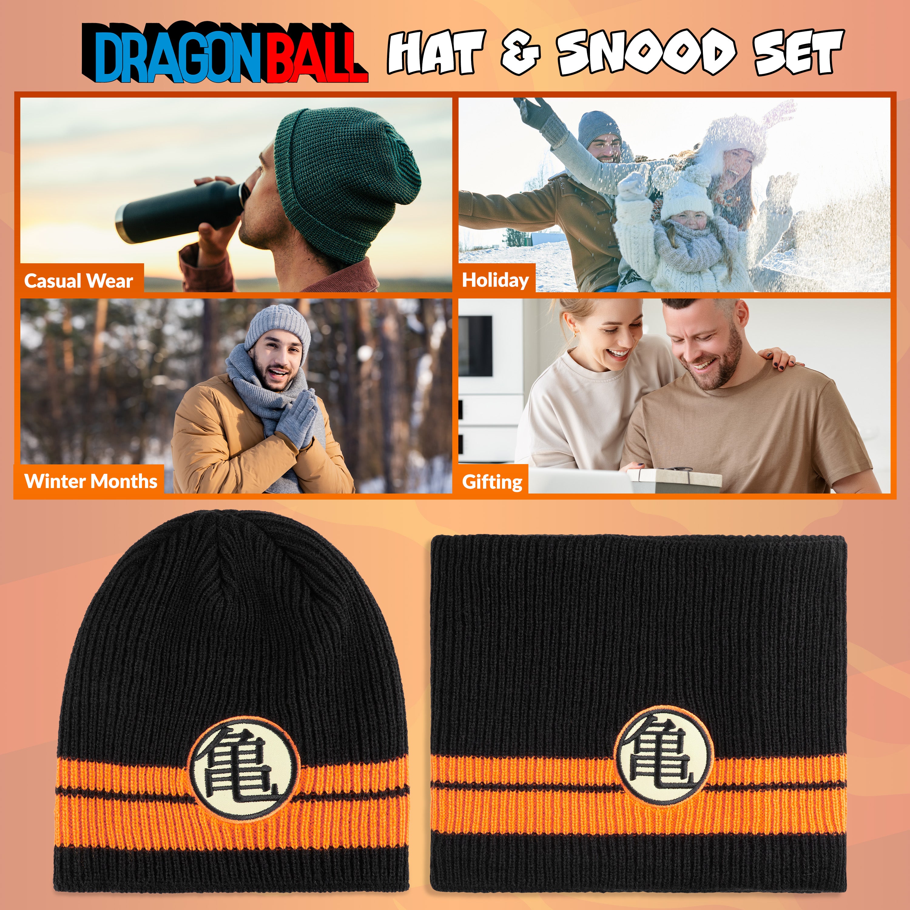 dragon-ball-z-bonnet-snood-homme-ensemble-hiver-2-pi-ces image 4