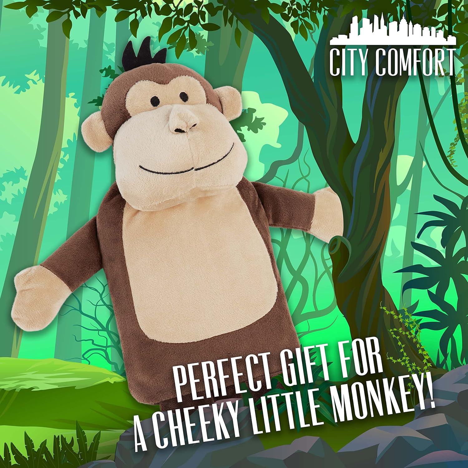 get-trend-bouillotte-eau-singe-peluche-polaire-1-litre image 3