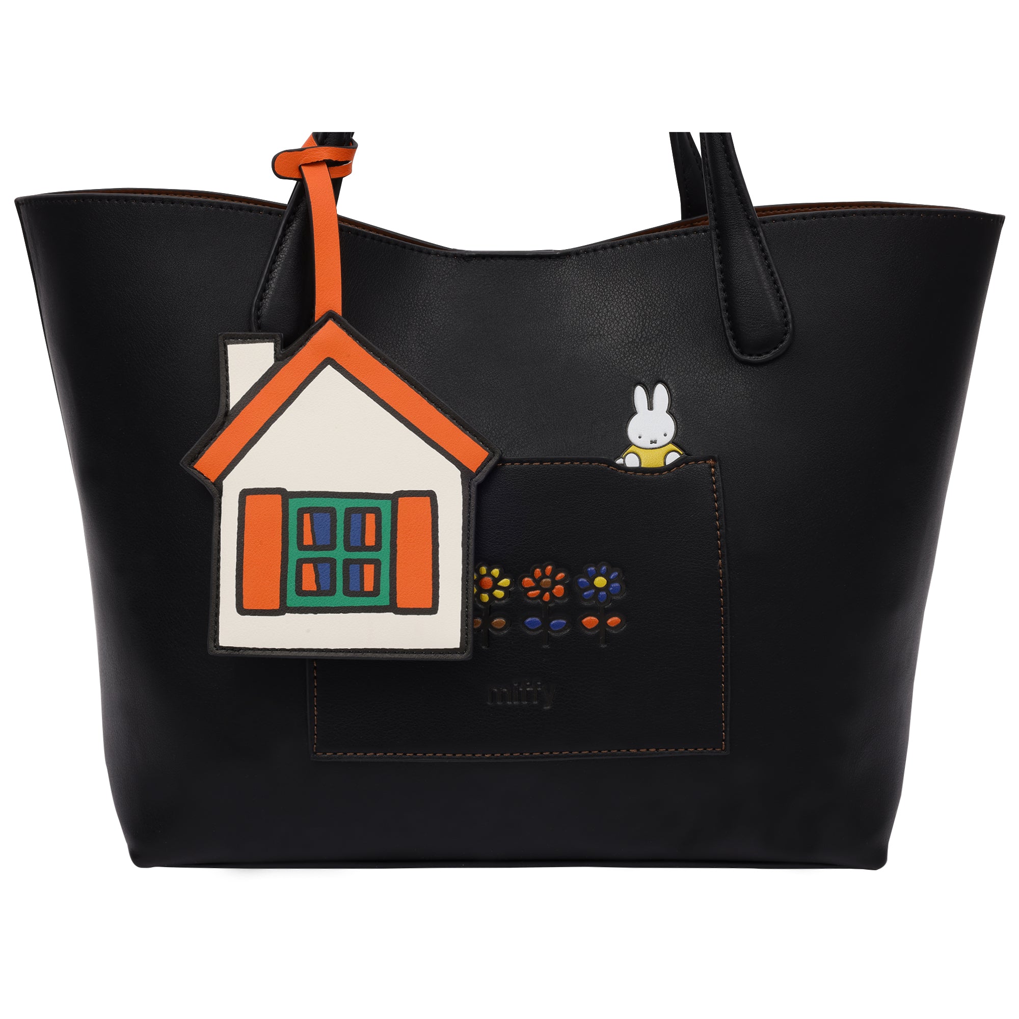 danielle-nicole-miffy-peeking-tote-cabas-noir-fleurs-maison image 7