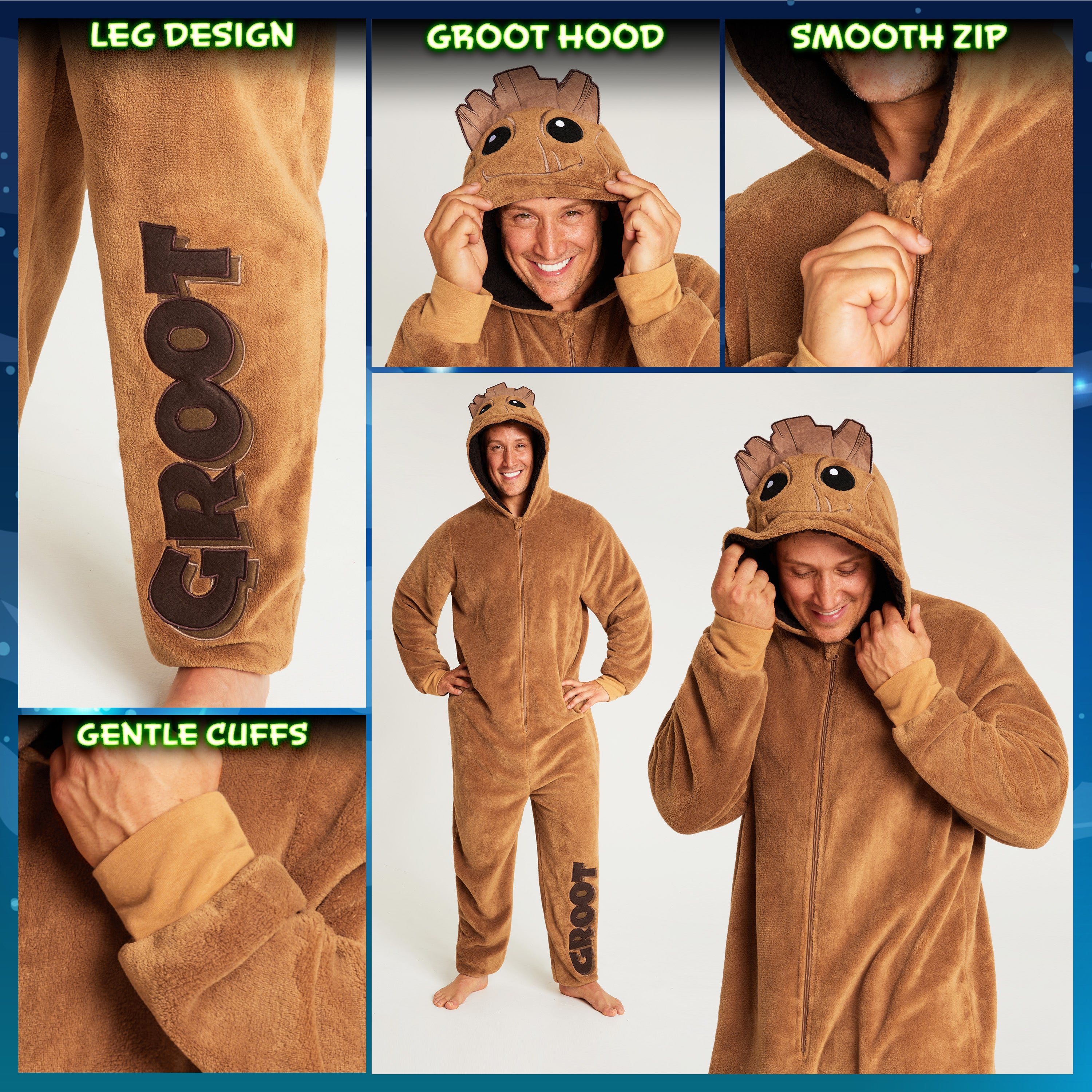 marvel-groot-grenouill-re-homme-polaire-capuche-taille-m image 4