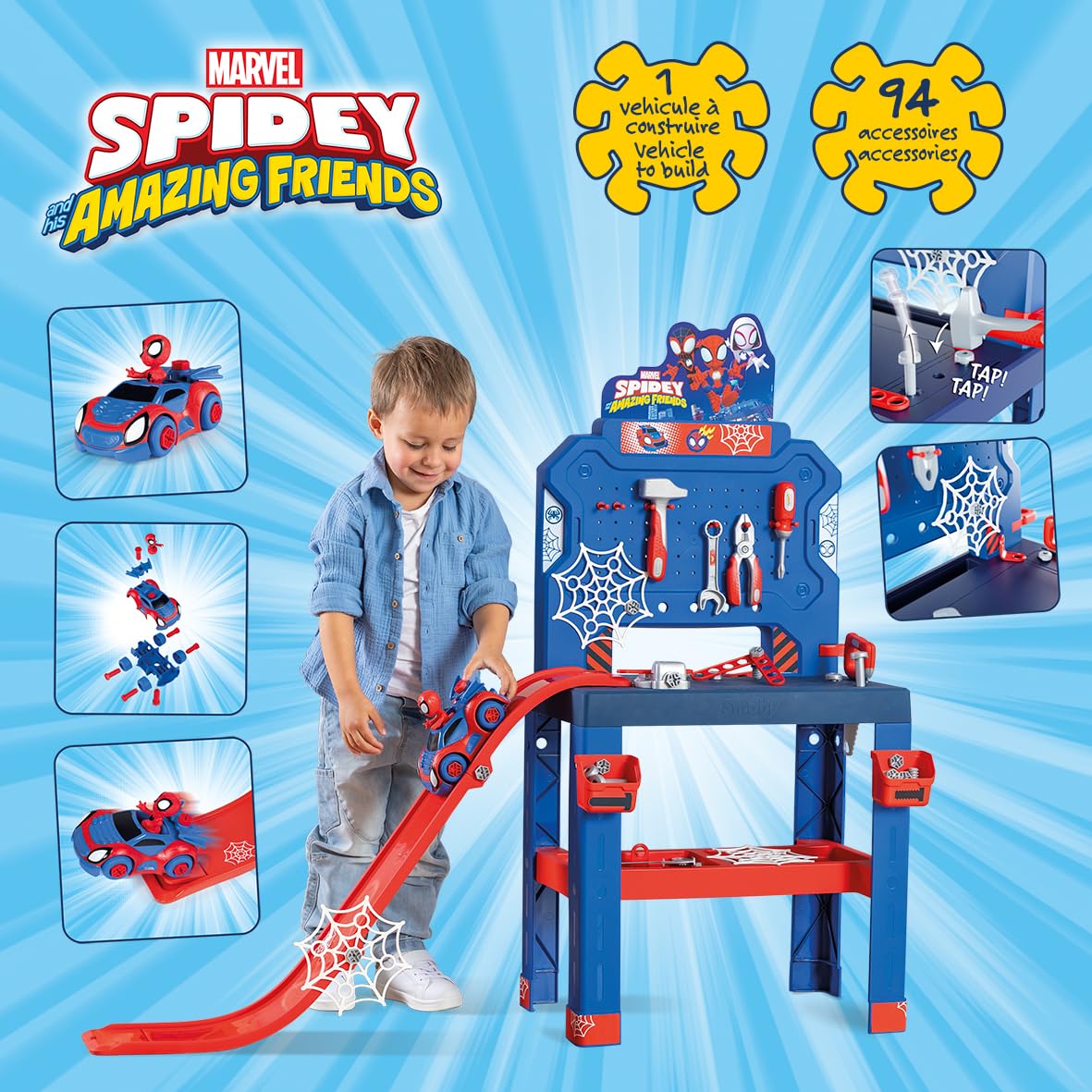smoby-spidey-bricolo-center-tabli-bricolage-90-accessoires-3-ans image 2
