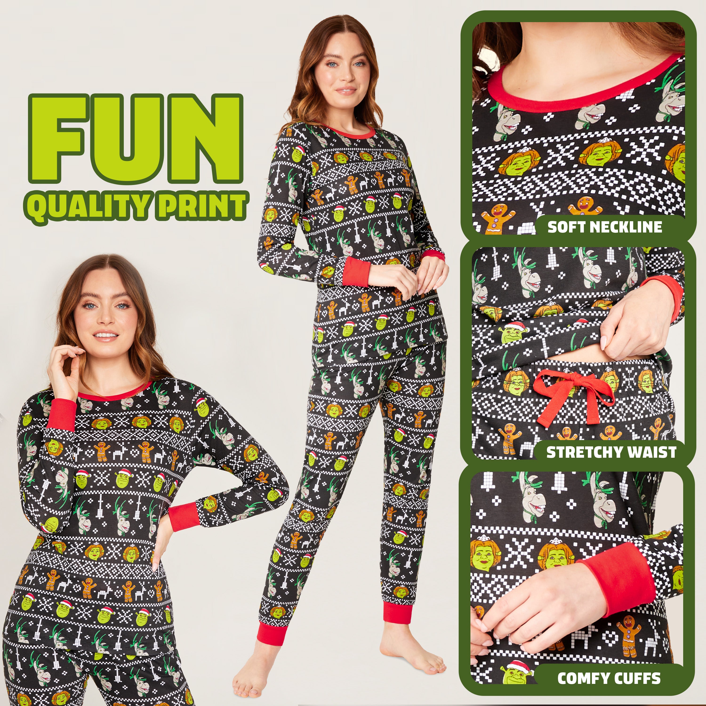 shrek-pyjama-no-l-famille-femme-taille-l-100-coton image 4