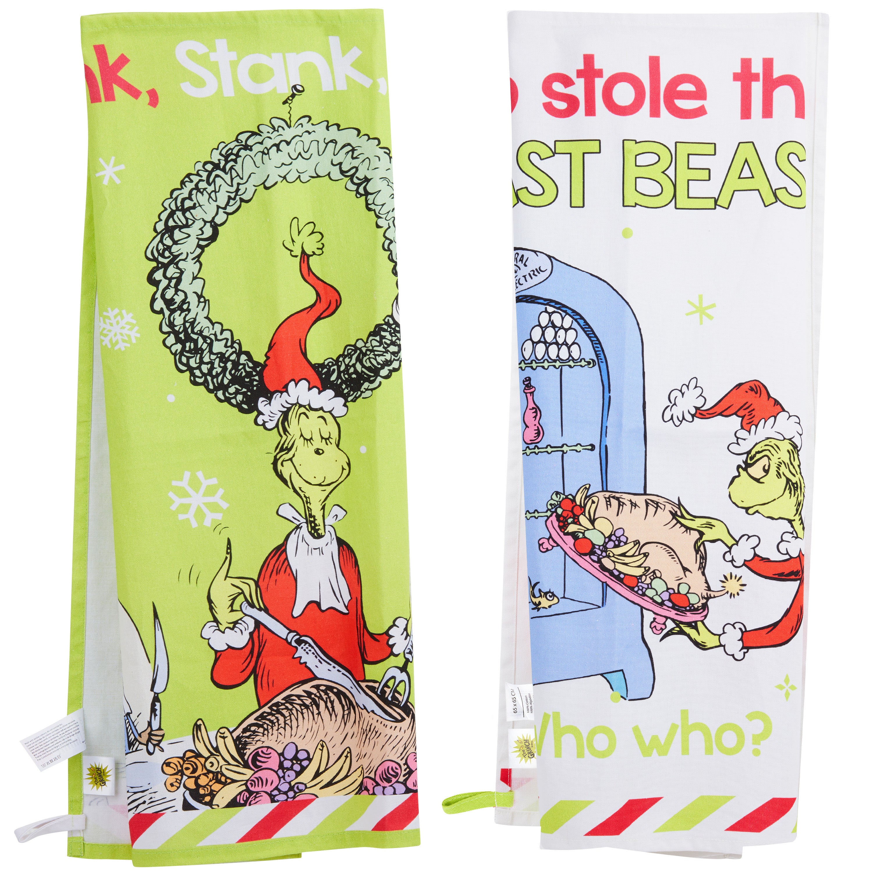 the-grinch-torchons-cuisine-coton-lot-de-2-no-l image 1