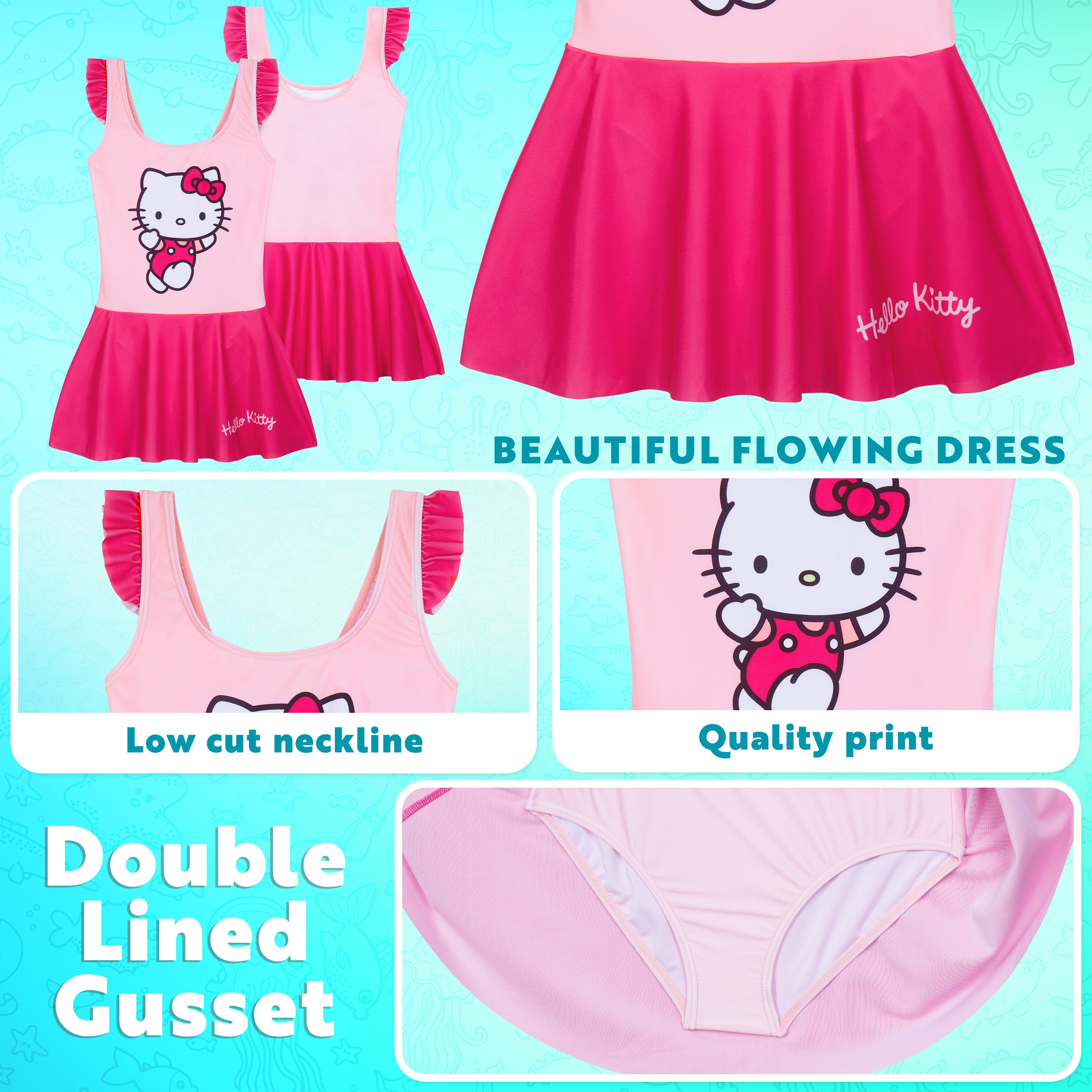 hello-kitty-maillot-robe-fille-7-8-ans-jupe-une-pi-ce image 4