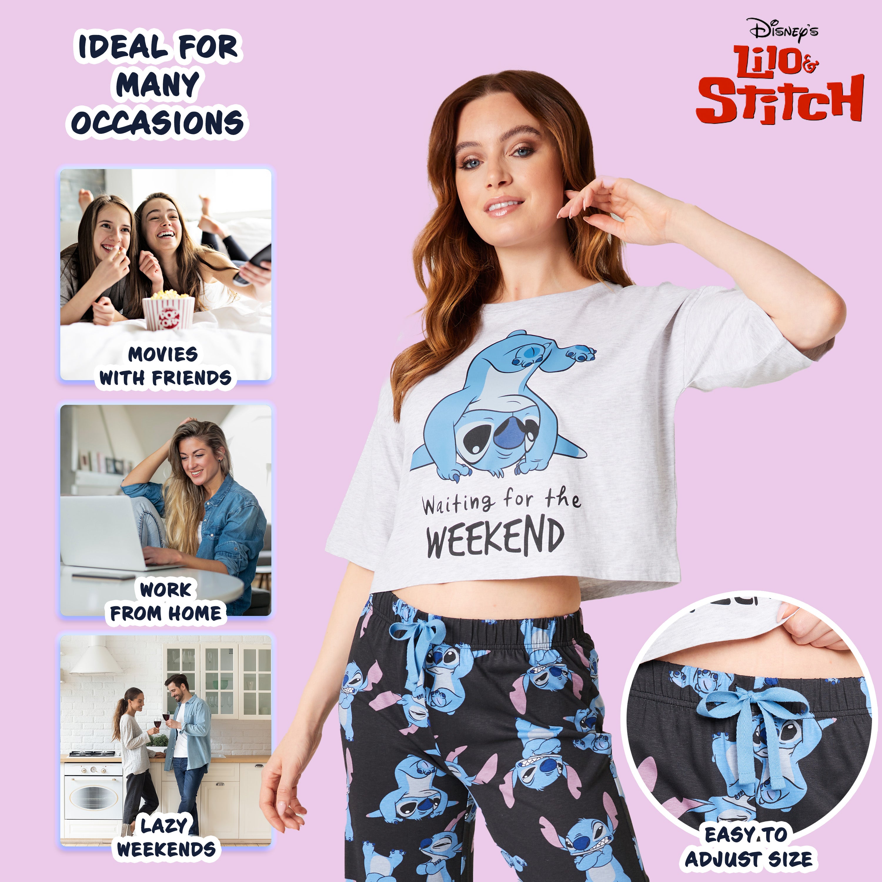 disney-stitch-pyjama-femme-2-pi-ces-stitch-taille-m image 3