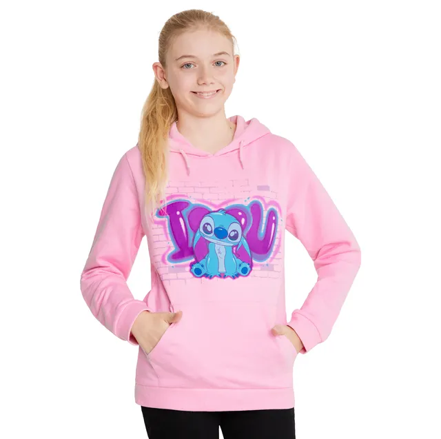 disney-stitch-sweat-capuche-fille-stitch-rose-coton-7-14-ans image 1