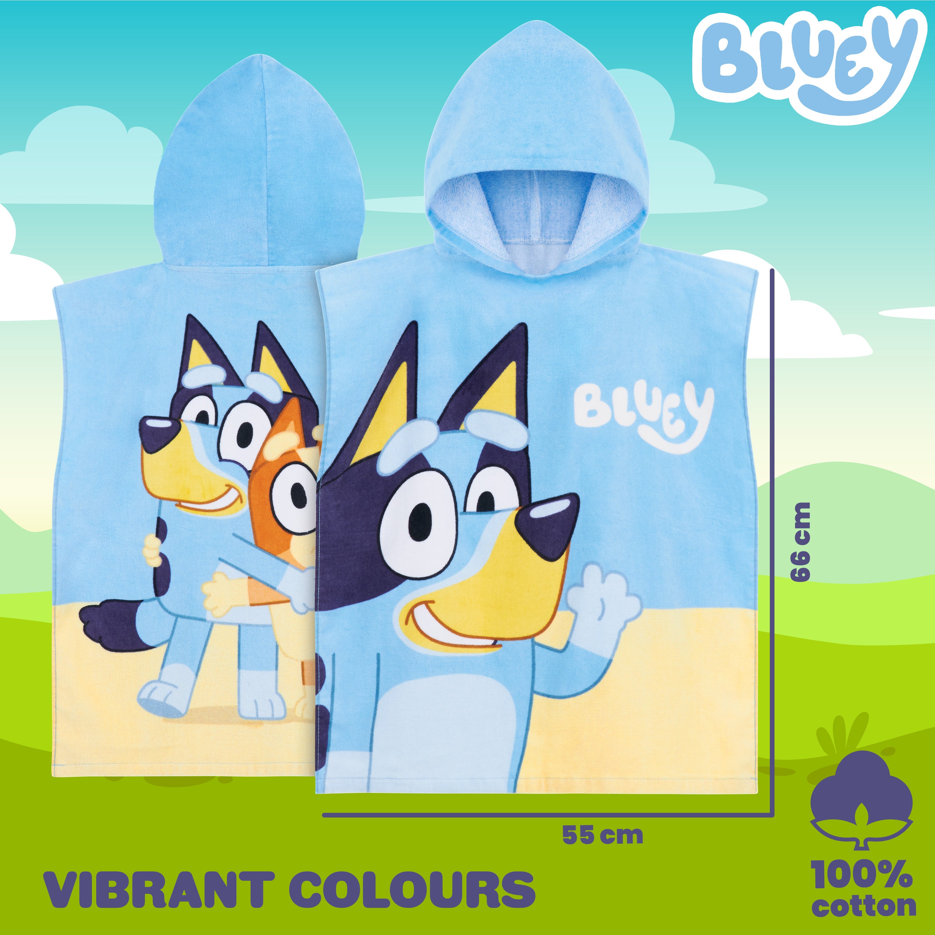 bluey-poncho-serviette-enfant-coton-capuche-unique image 6