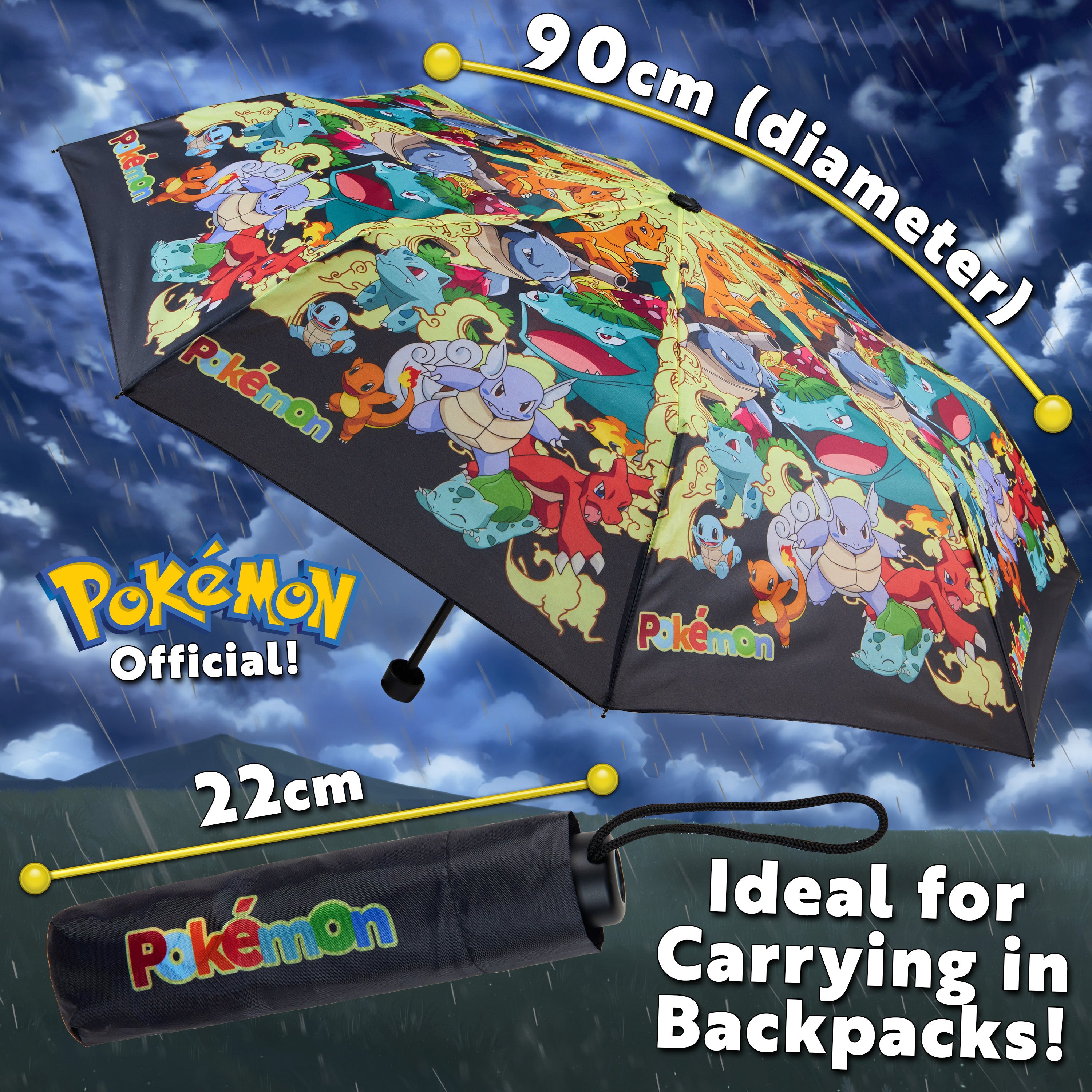 pok-mon-parapluie-pliable-t-lescopique-l-ger-pikachu image 6