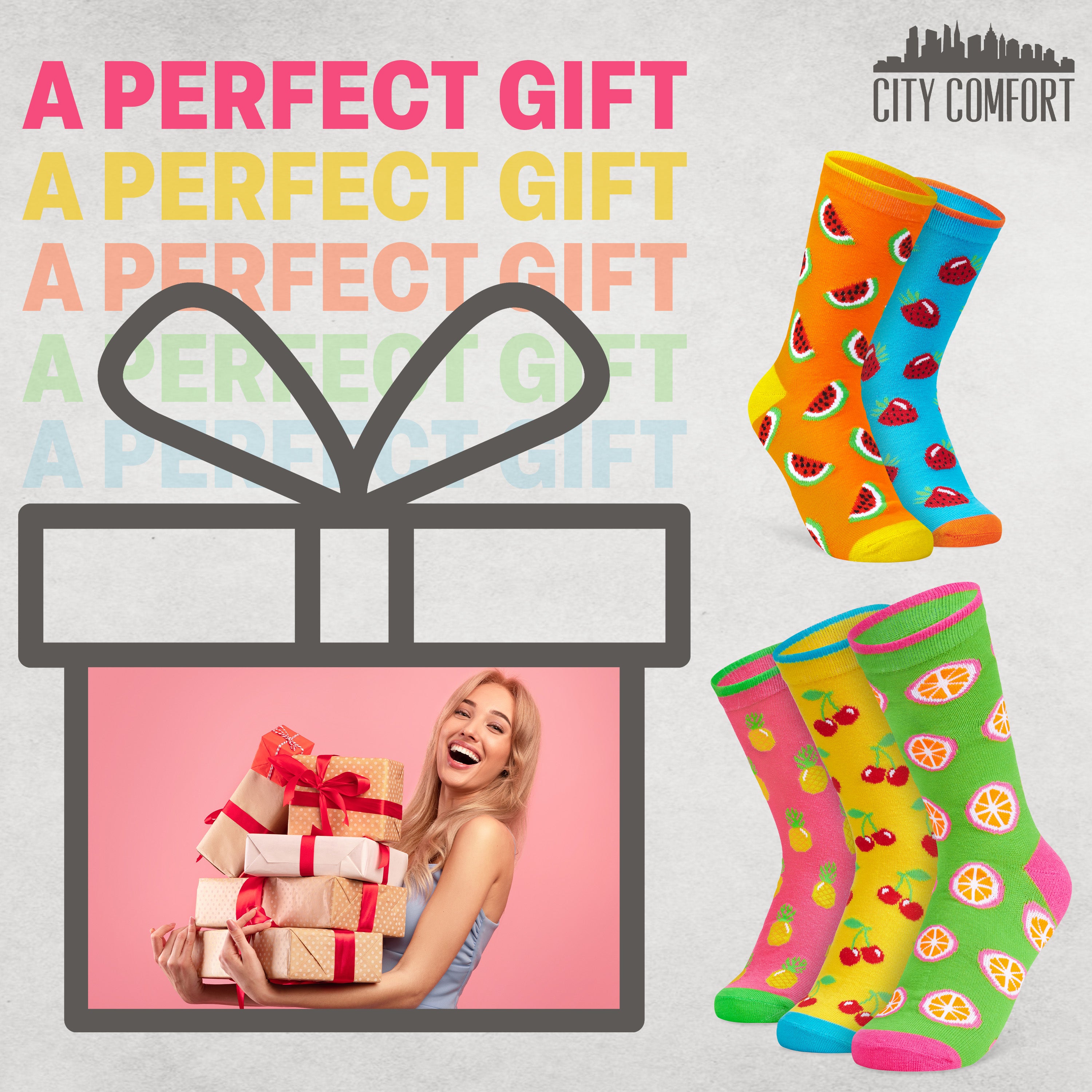 get-trend-citycomfort-chaussettes-femme-lot-5-paires-fantaisie image 3