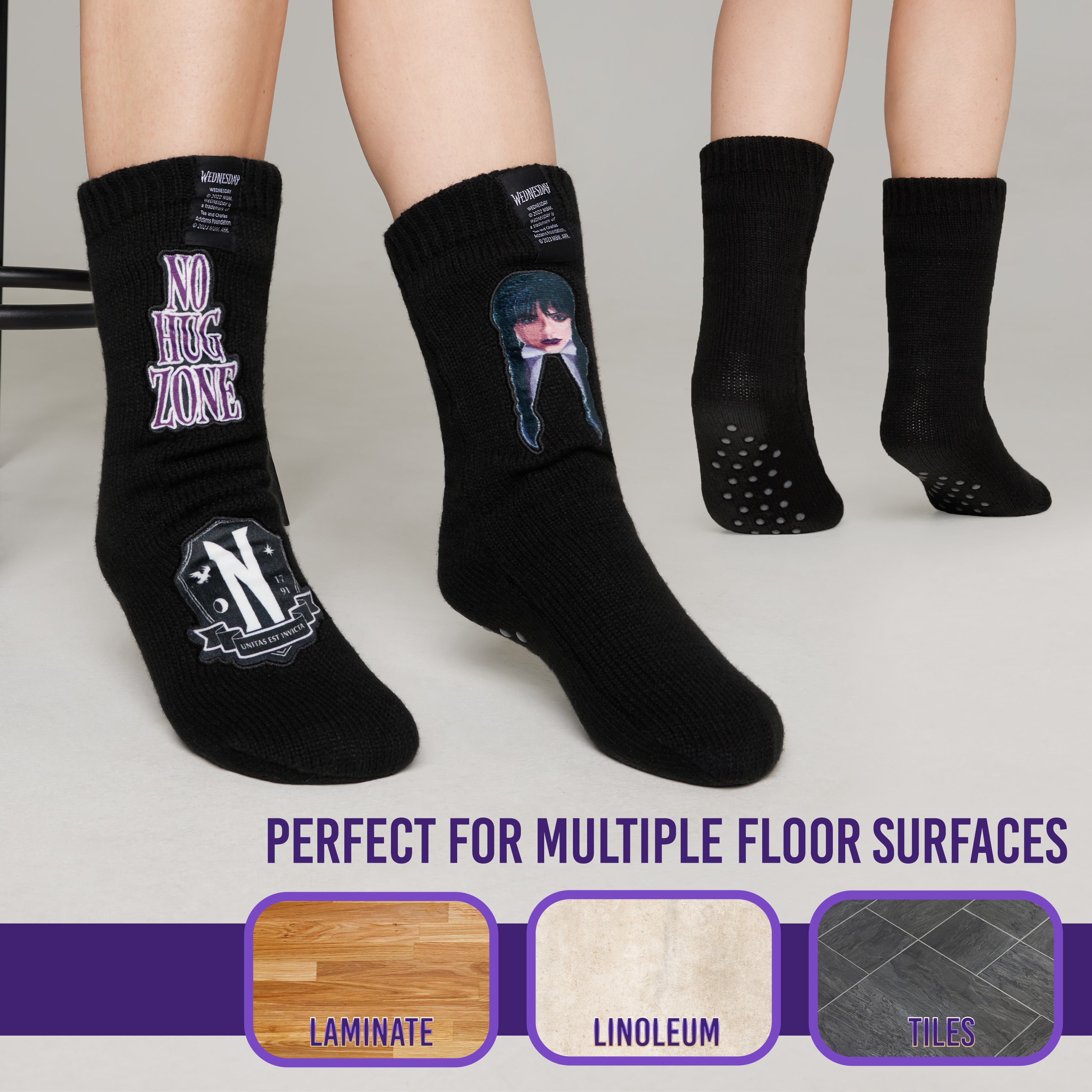 wednesday-chaussons-chaussettes-femme-pilou-taille-unique image 3