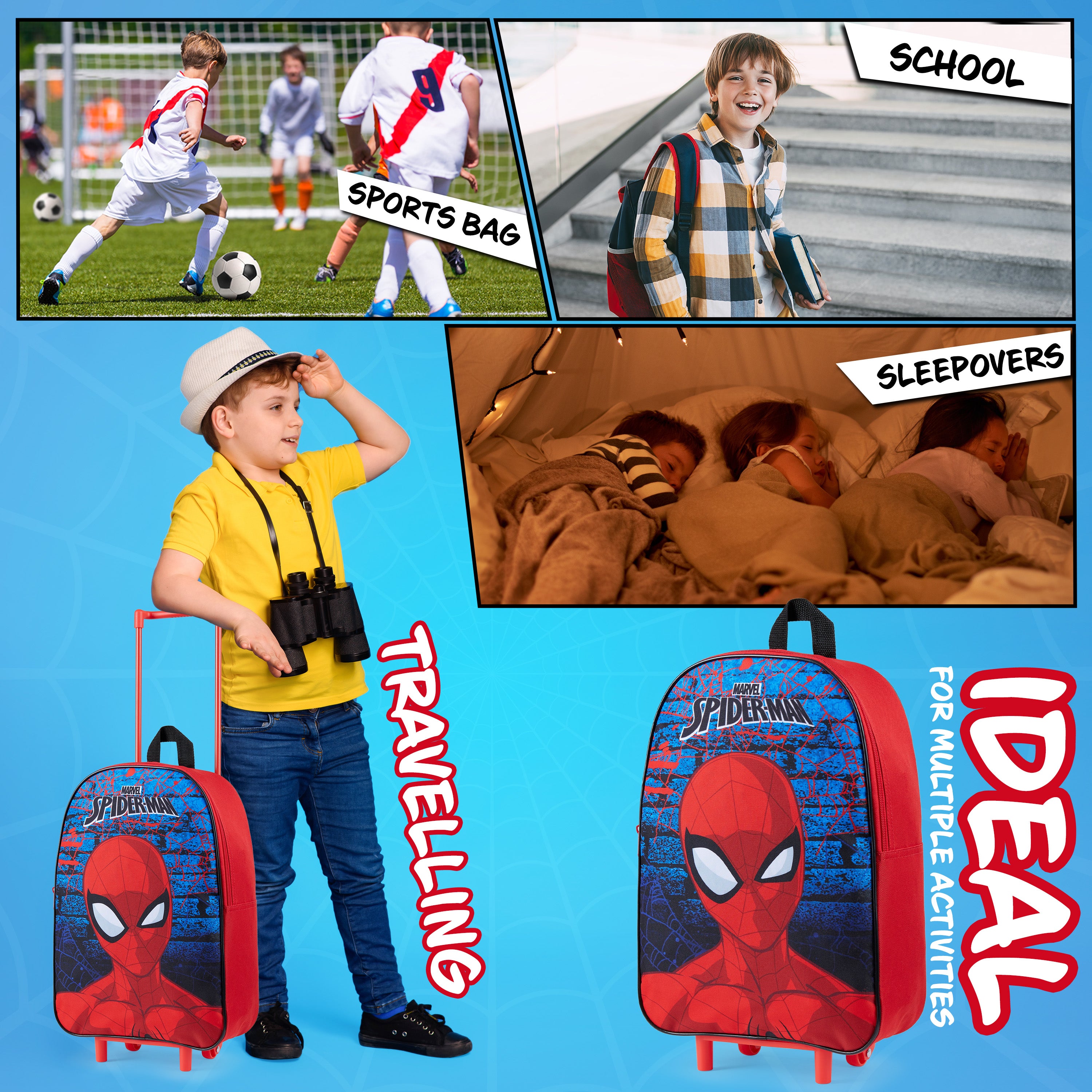 marvel-spider-man-valise-trolley-enfant-pliable-cabine image 5