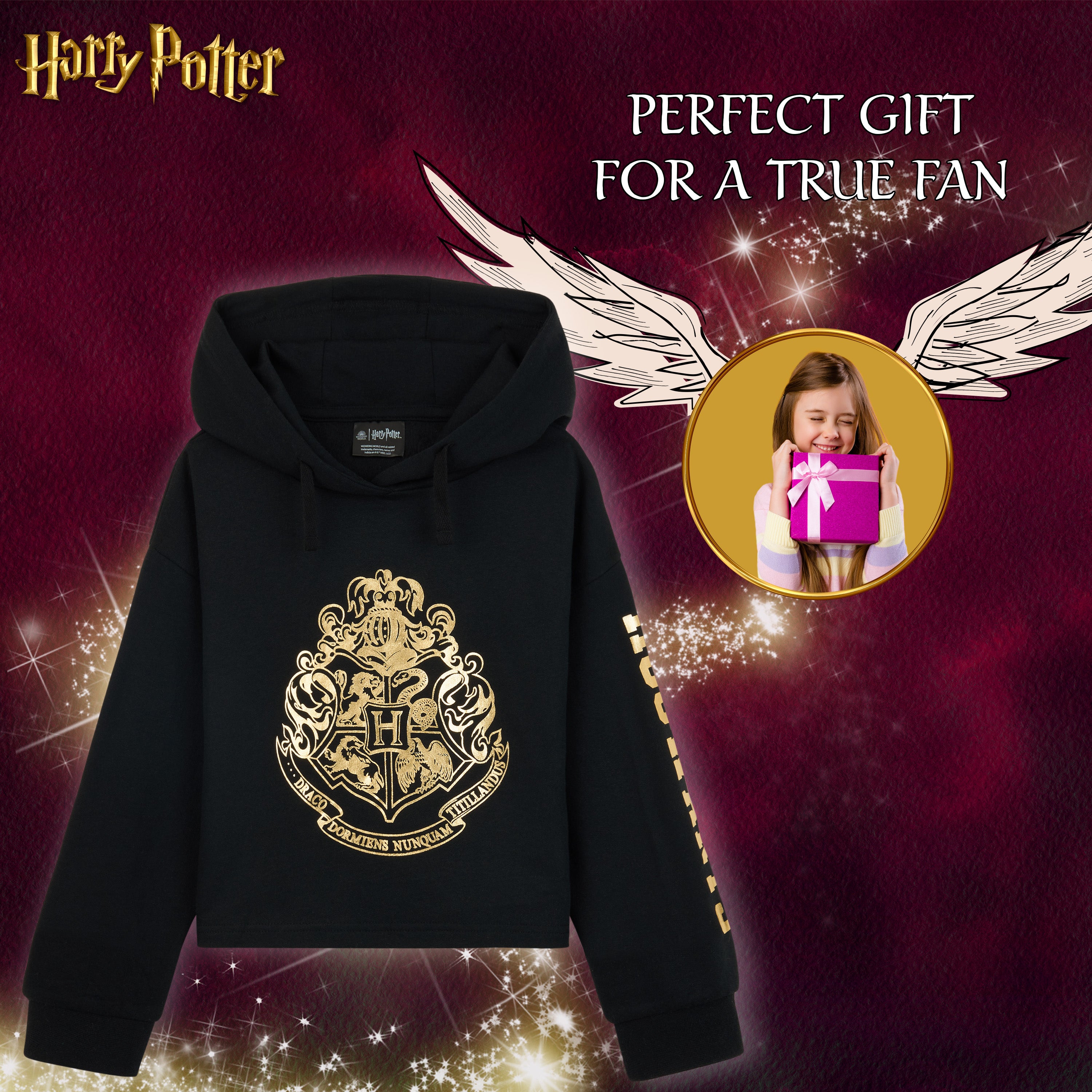 harry-potter-sweat-fille-zip-capuche-noir-11-12-ans-hogwarts image 2