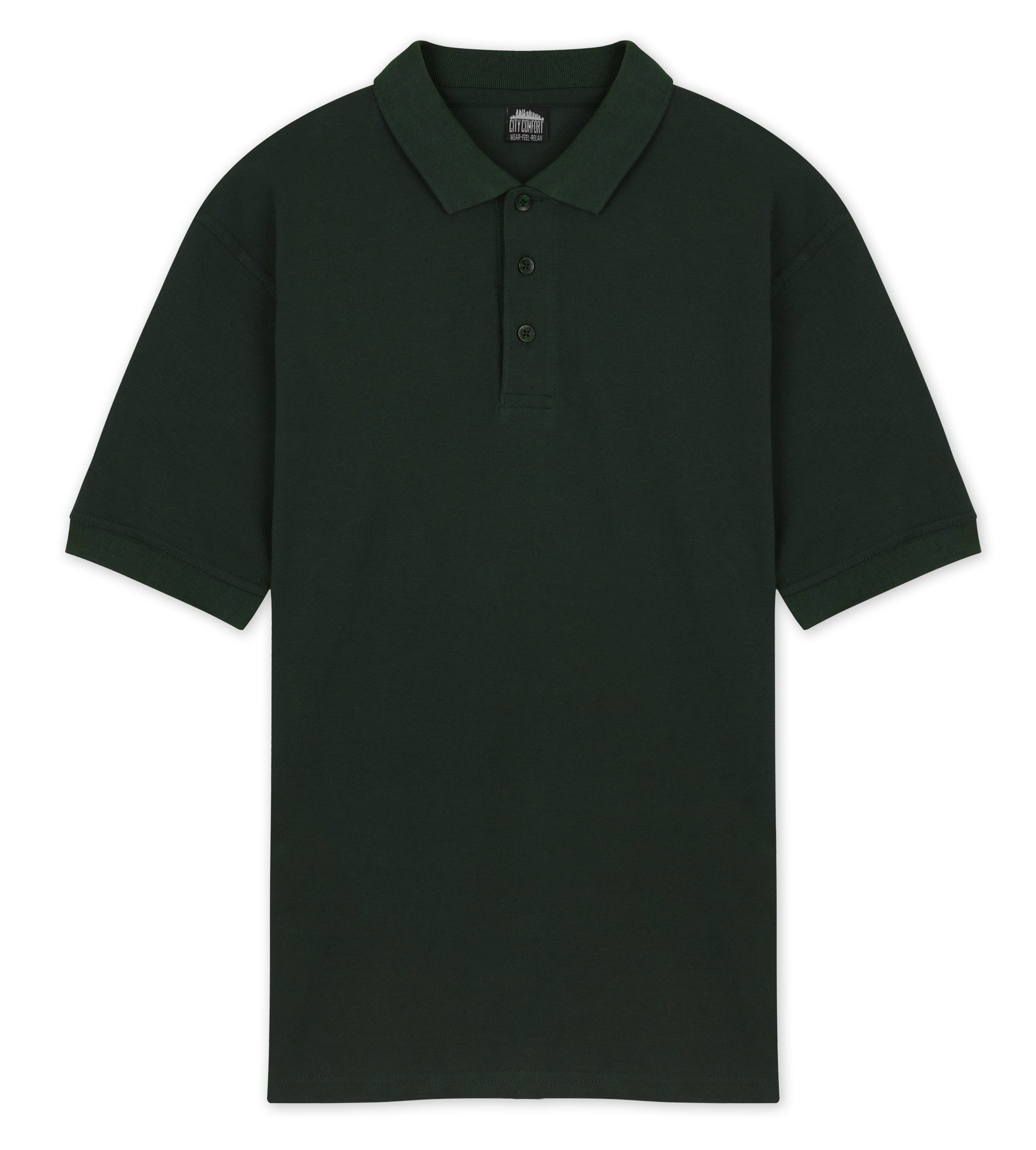 citycomfort-men-polo-manche-courte-coton-vert-gris image 1