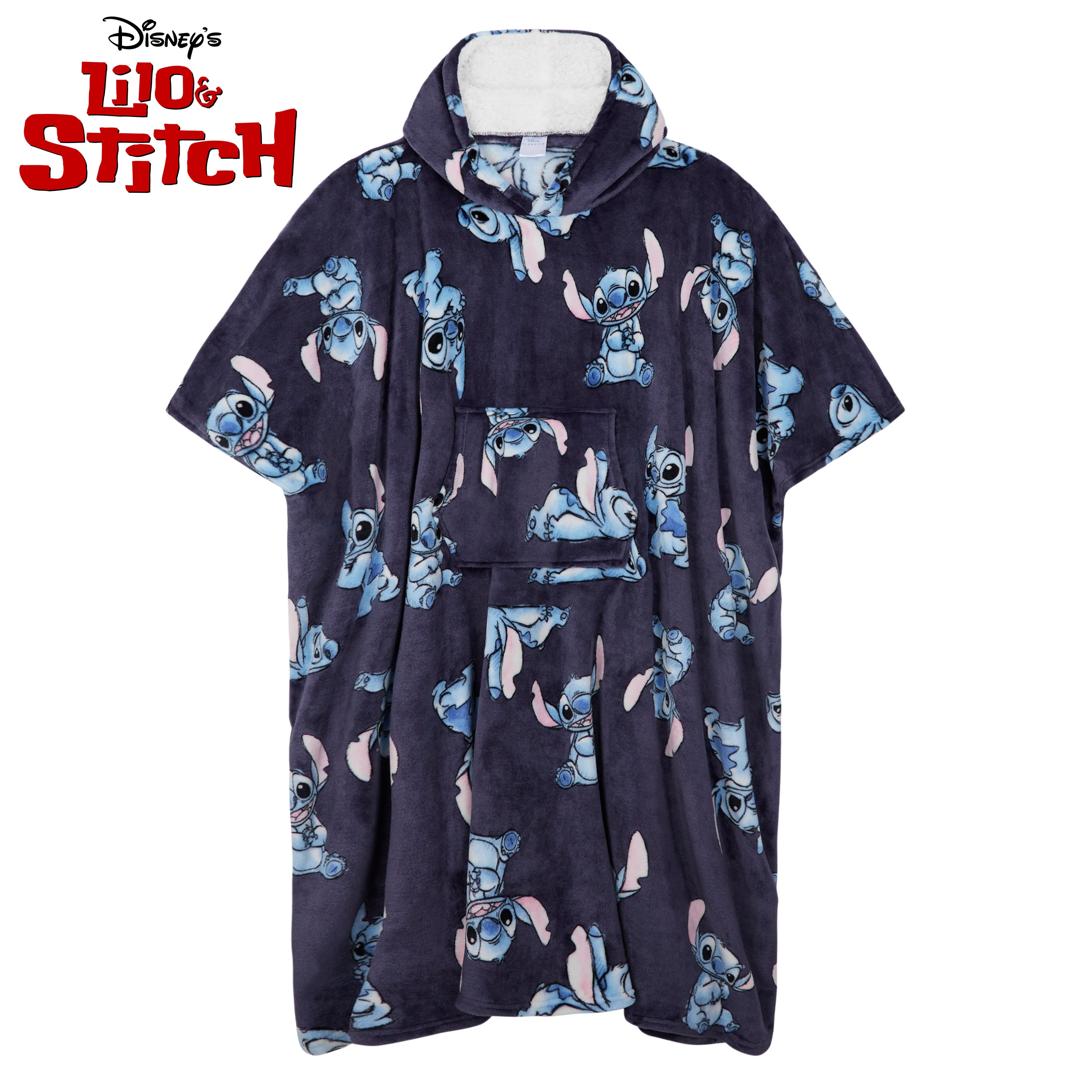 disney-stitch-sweat-plaid-femme-capuche-marine image 5