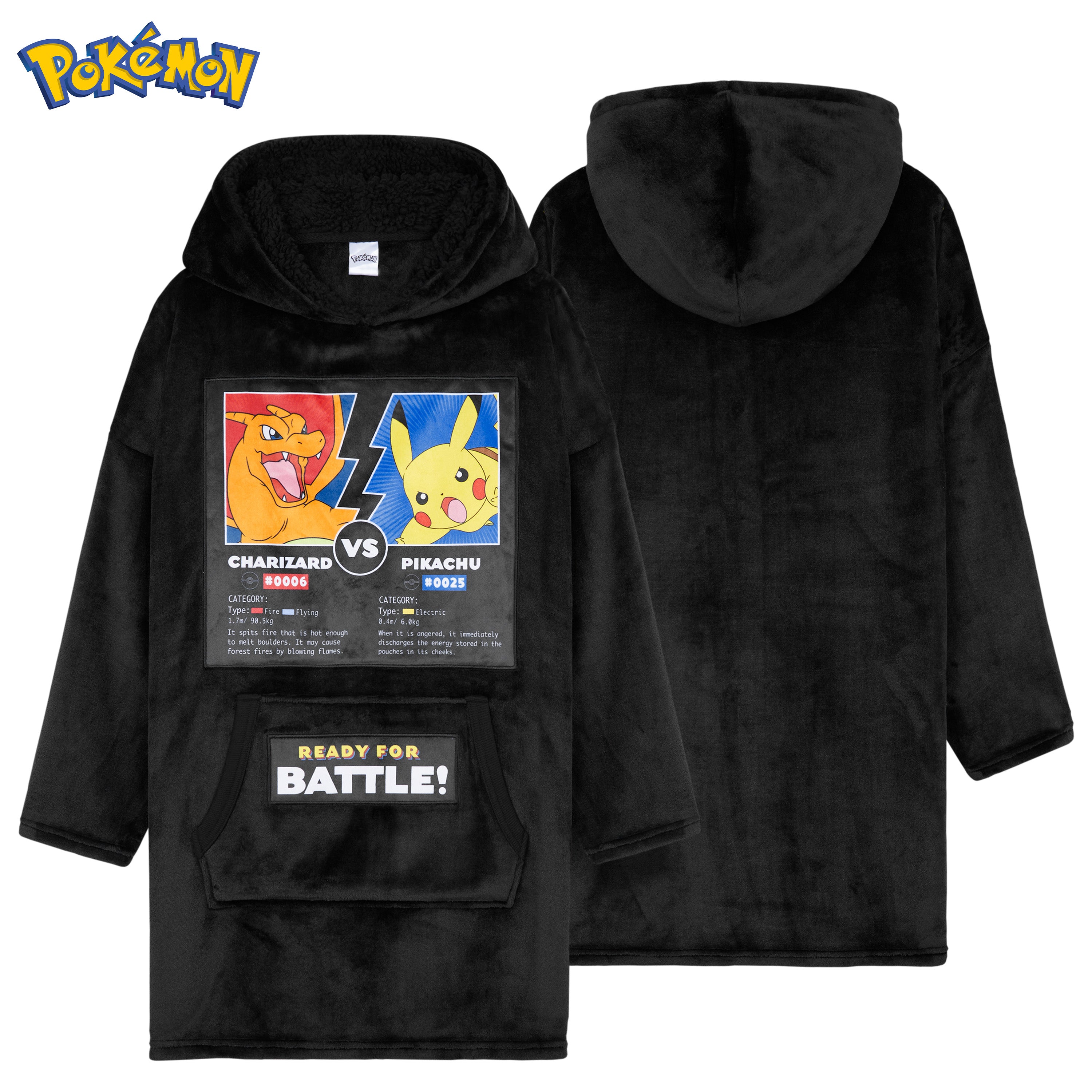 pok-mon-sweat-hoodie-plaid-gar-on-polaire-oversize-pikachu image 4