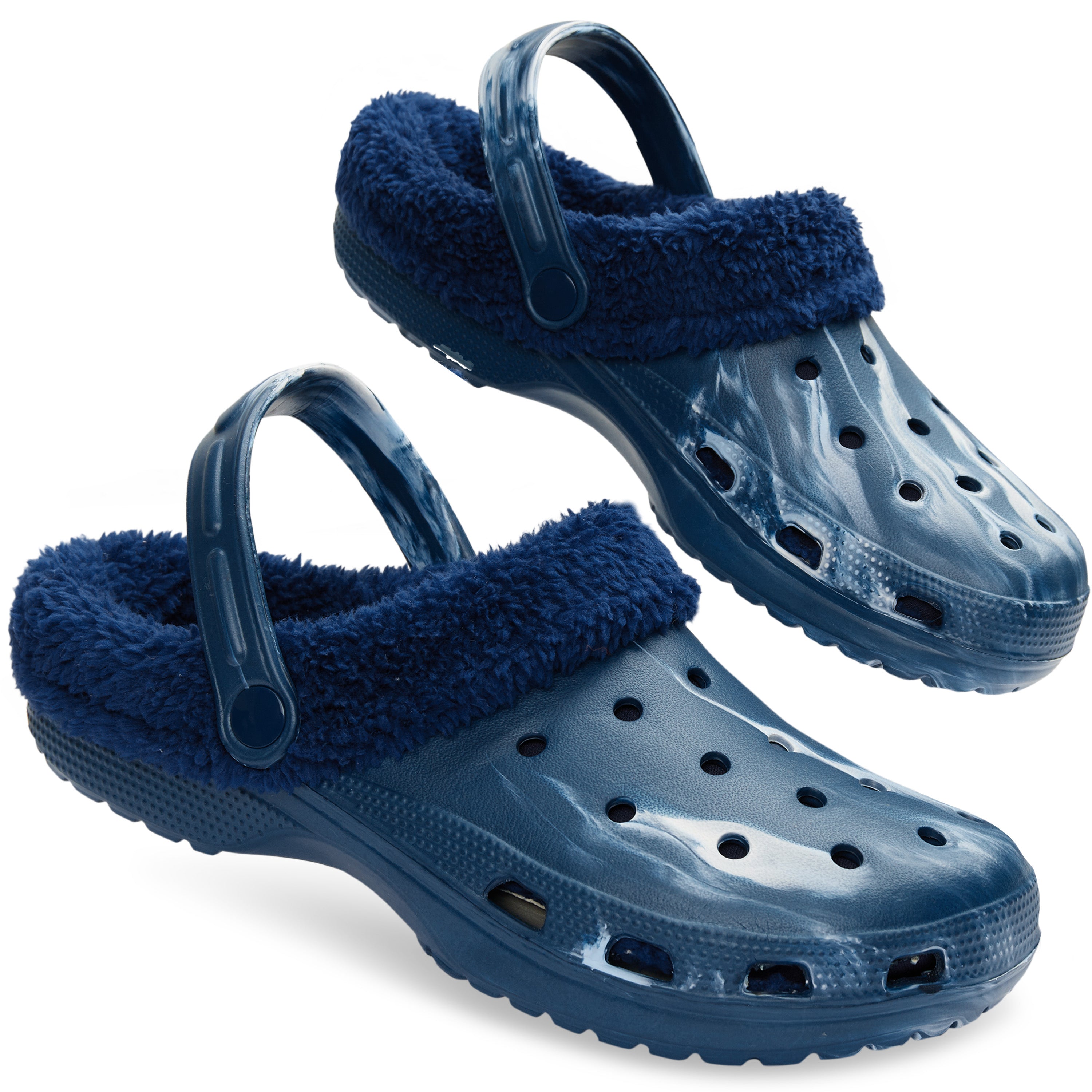 citycomfort-sabots-fourr-s-homme-bleu-marbr-43 image 1