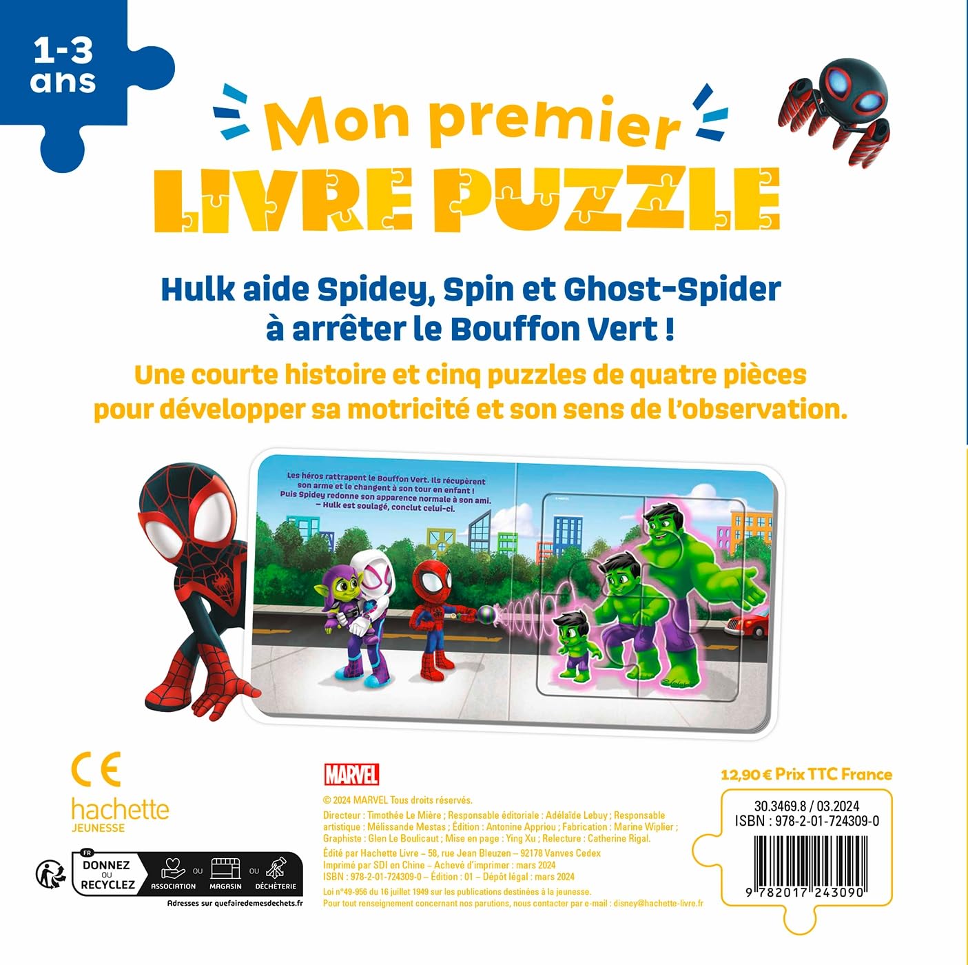 marvel-spidey-et-ses-amis-mon-premier-livre-puzzle-b-b-4-pi-ces image 2
