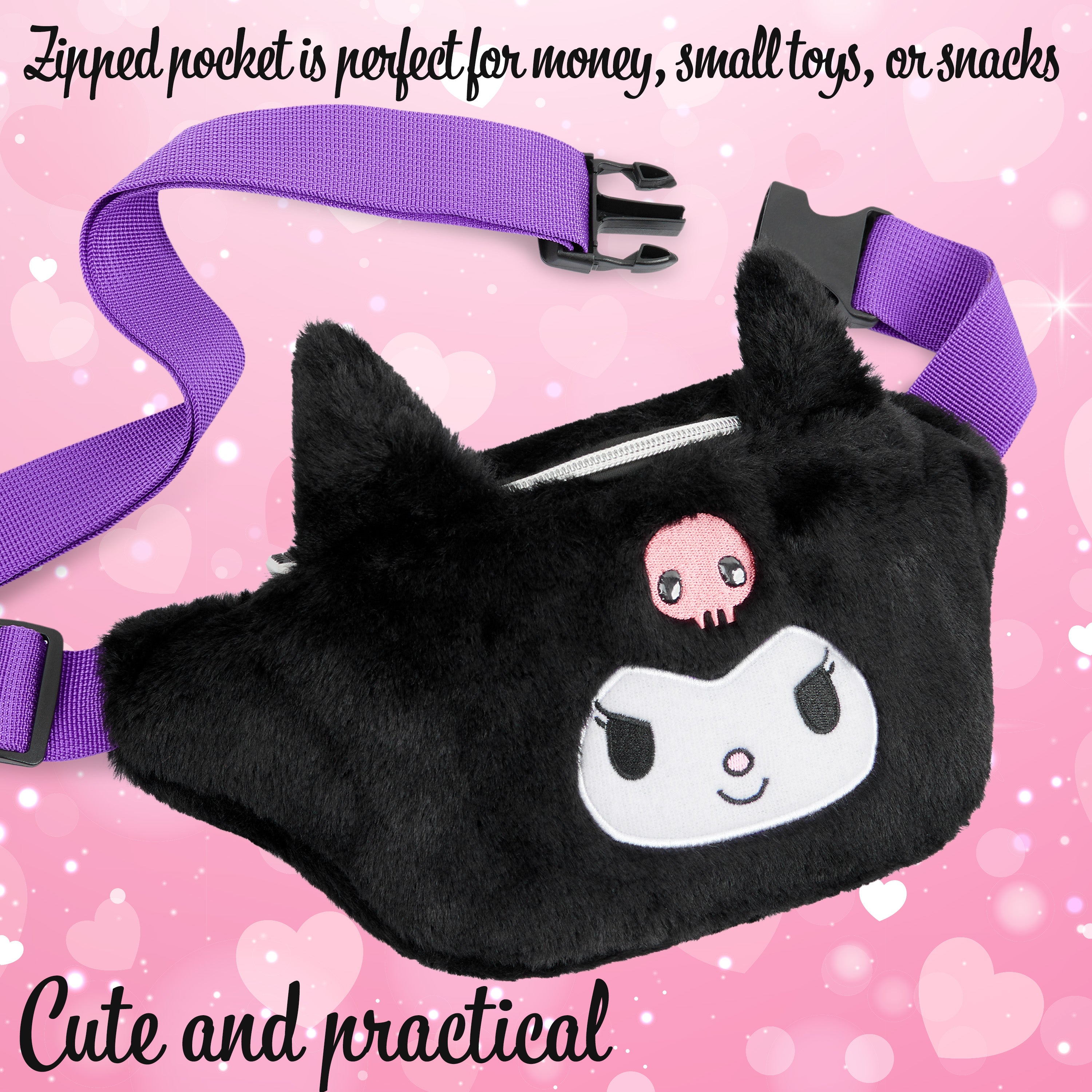hello-kitty-sac-banane-fille-peluche-noire-r-glable image 4