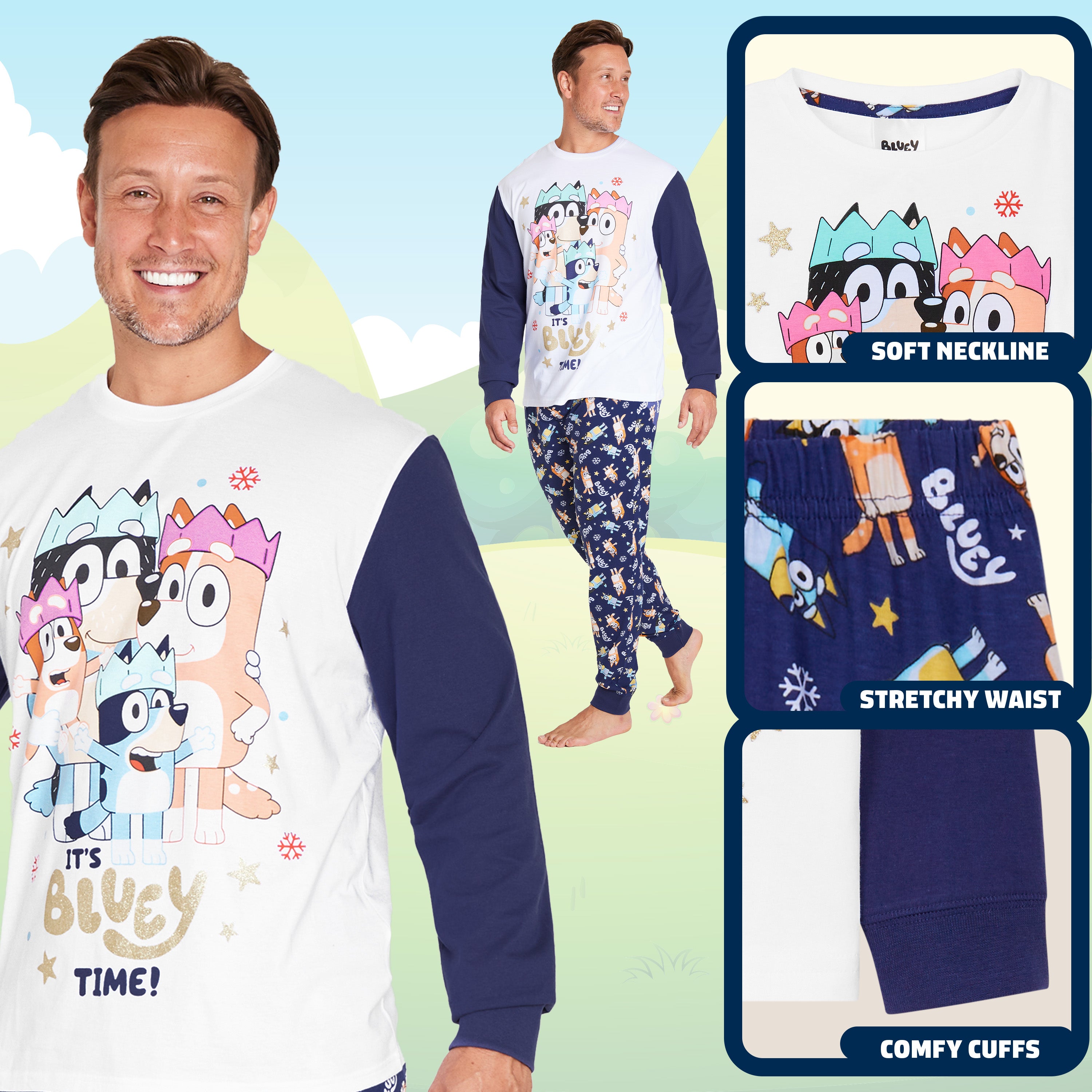 bluey-pyjama-famille-homme-taille-m-coton-no-l image 4