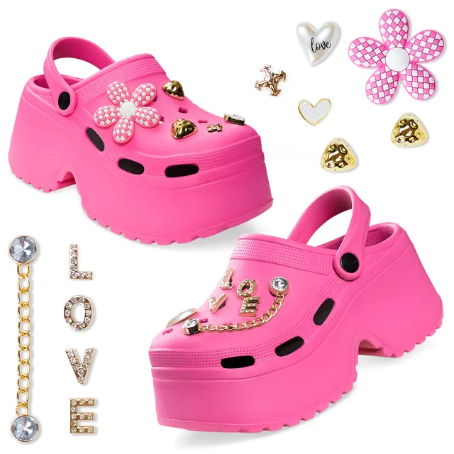 citycomfort-platform-sabots-femme-rose-charms image 1